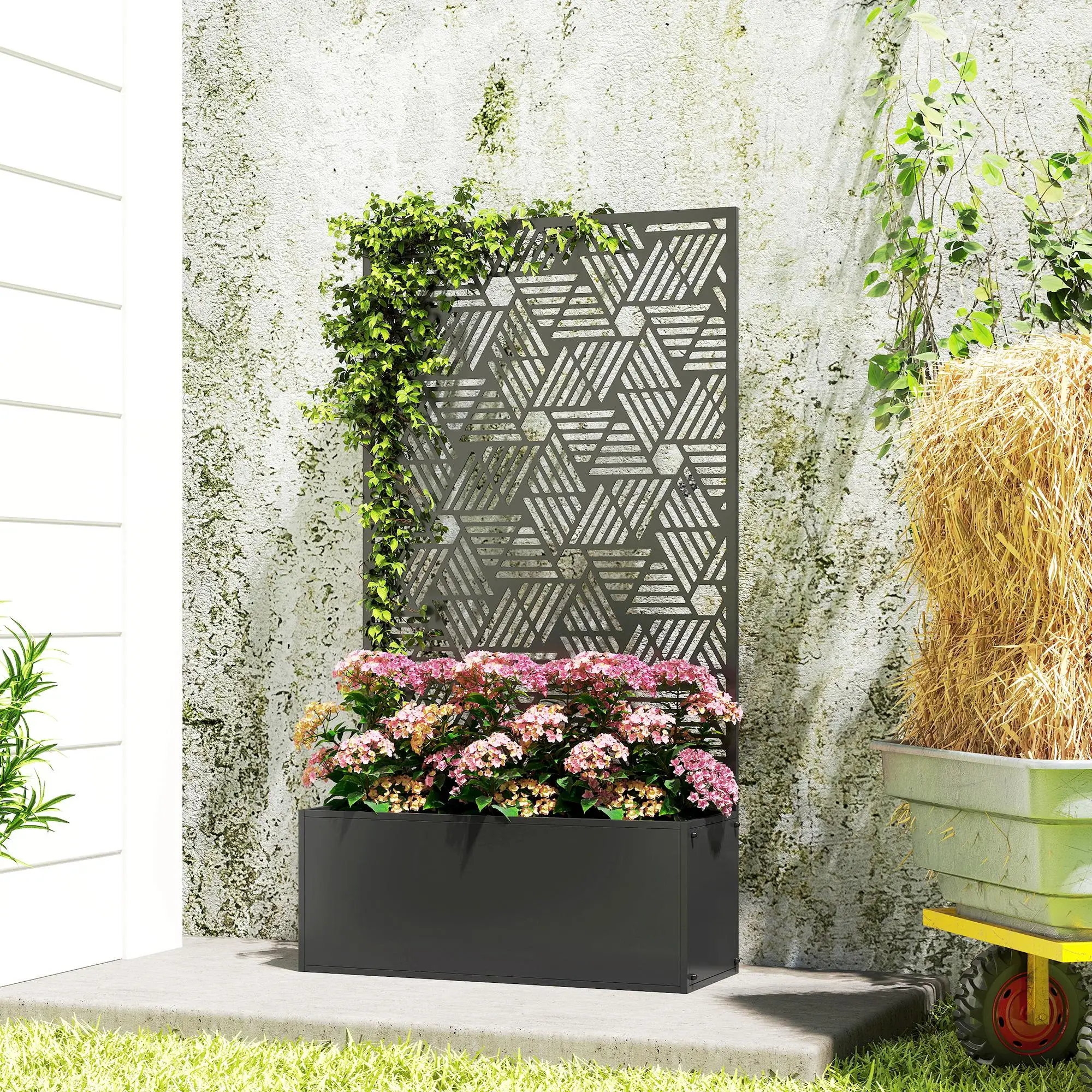 Metal Planter Box With Trellis, 44.5" Tall, Raised Garden Bed - Image 2