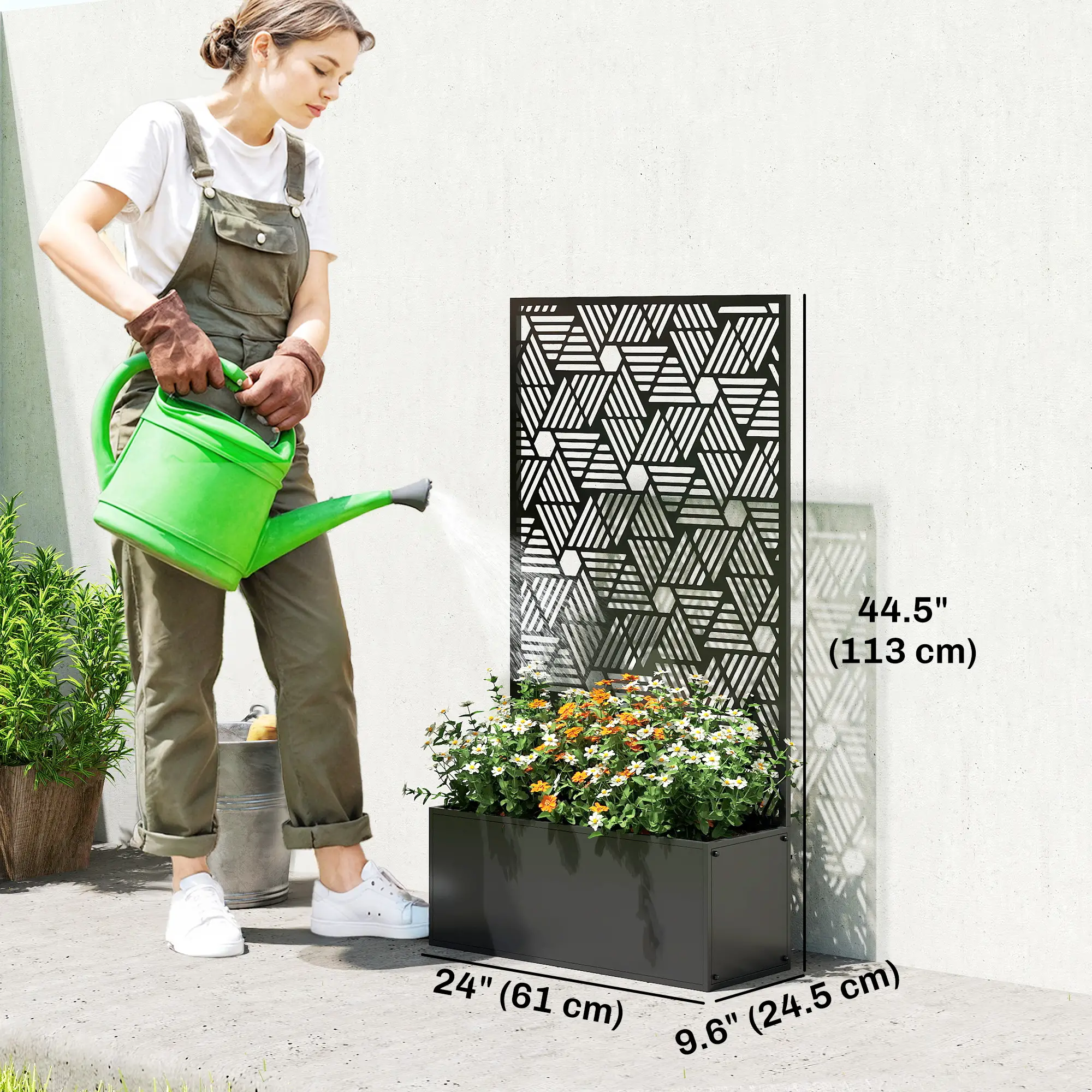 Metal Planter Box With Trellis, 44.5" Tall, Raised Garden Bed - Image 3