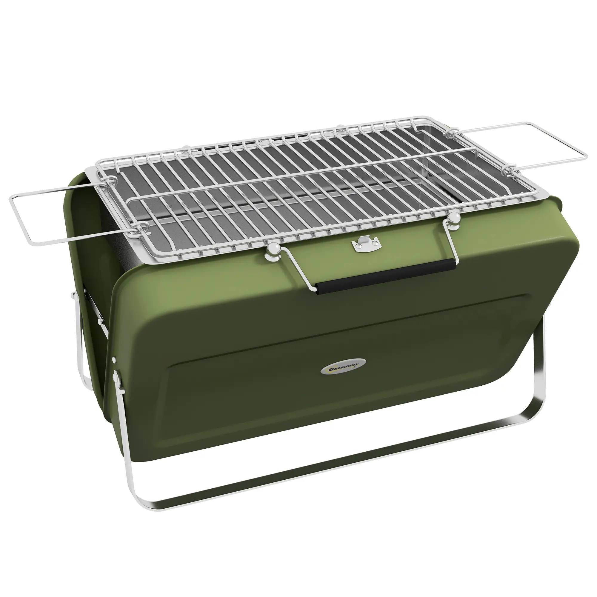 Metal Portable BBQ Grill, Green - Image 11