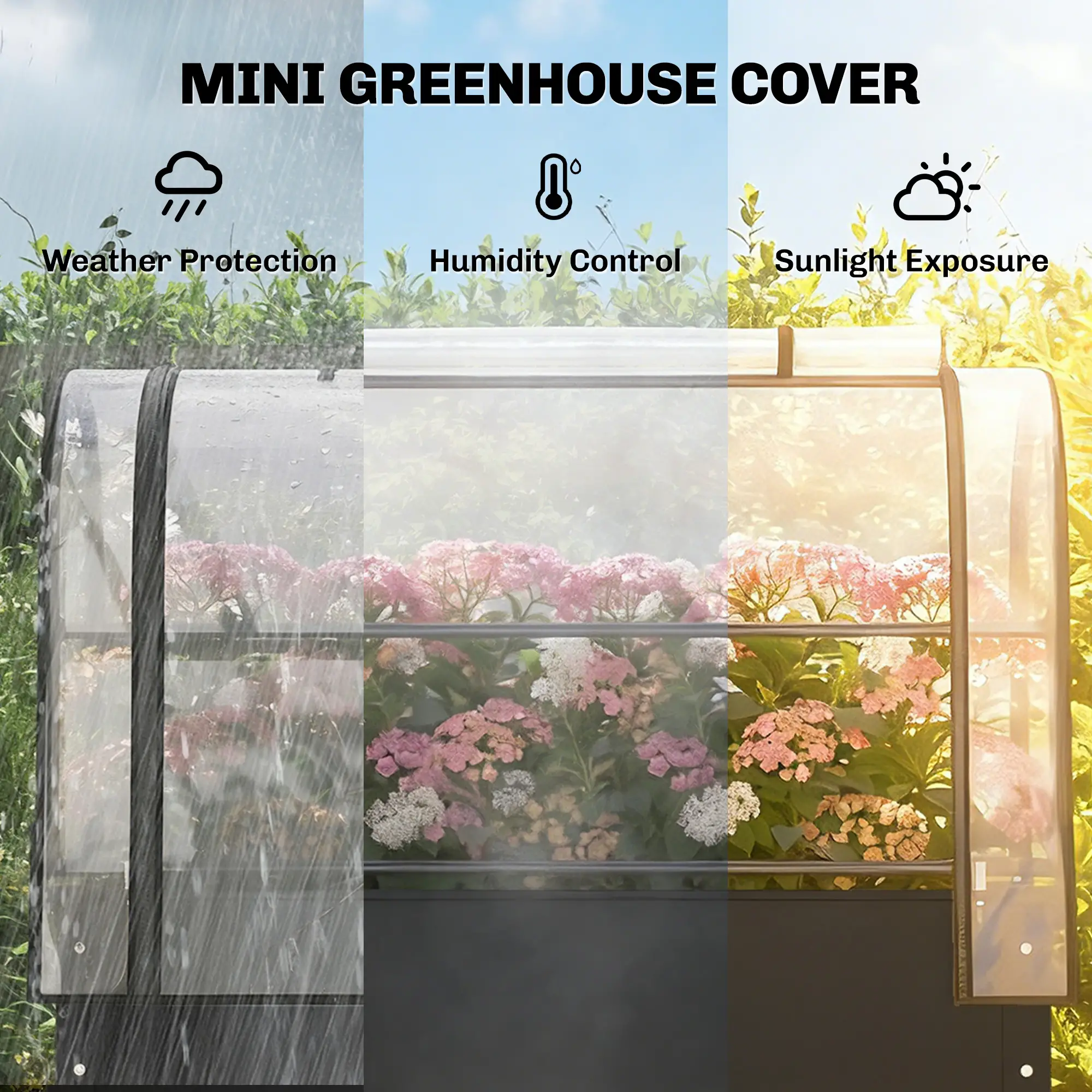 Metal Raised Garden Bed With Greenhouse Cover, Black - Image 4