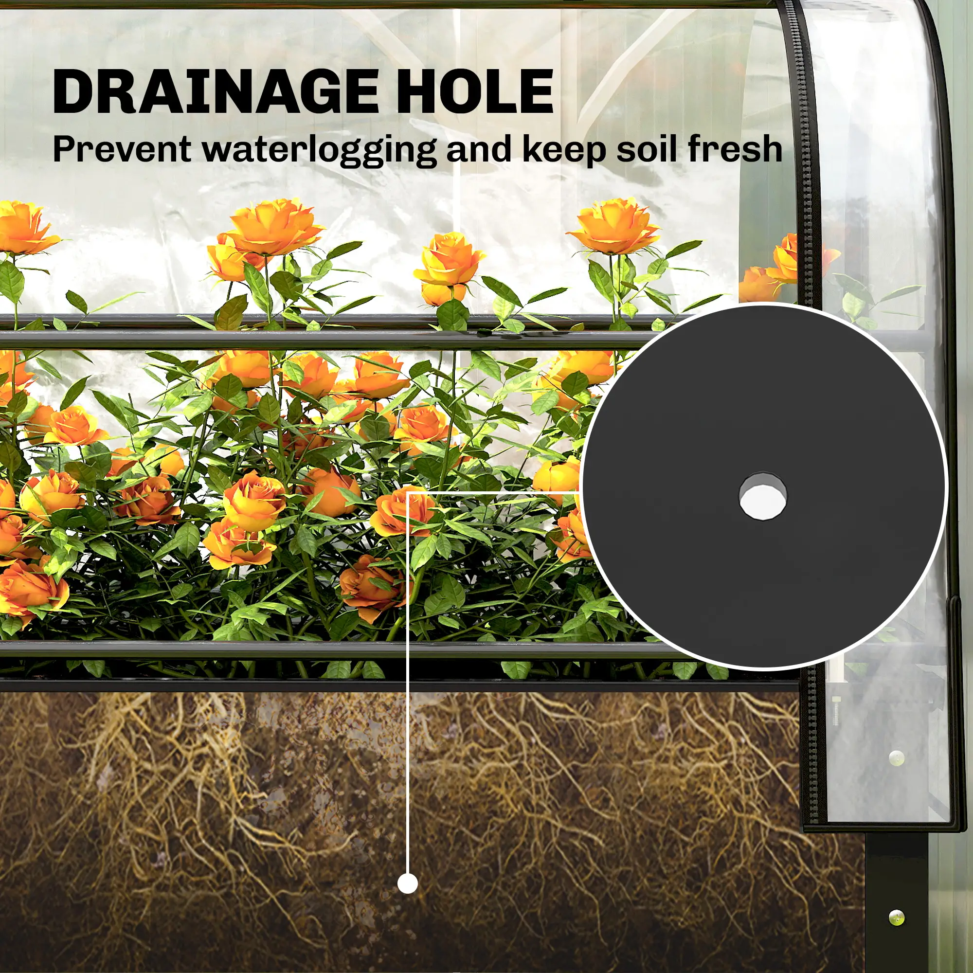 Metal Raised Garden Bed With Greenhouse Cover, Black - Image 9