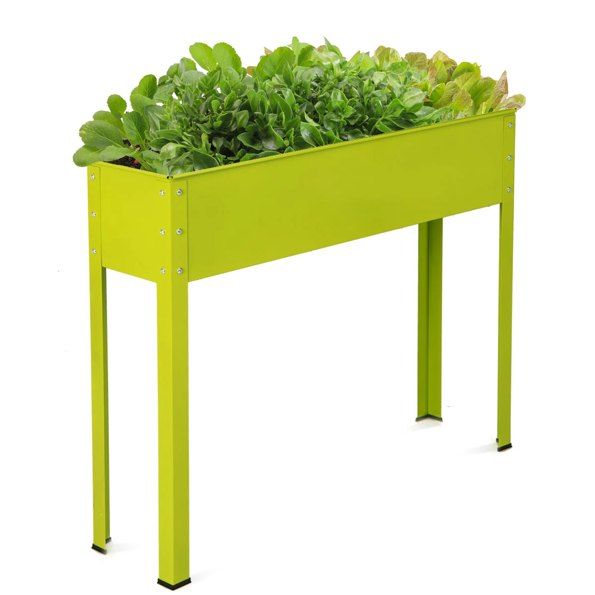 Metal Raised Garden Bed With Legs, 40 x 11 x 31.5 Inches, Green