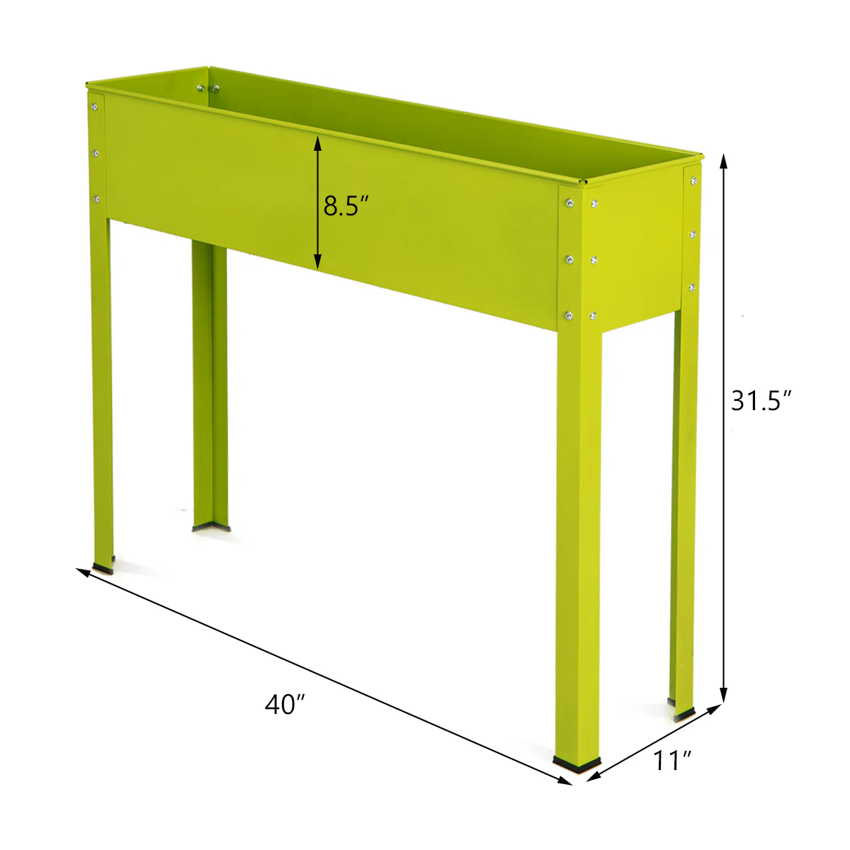 Metal Raised Garden Bed With Legs, 40 x 11 x 31.5 Inches, Green - Image 6