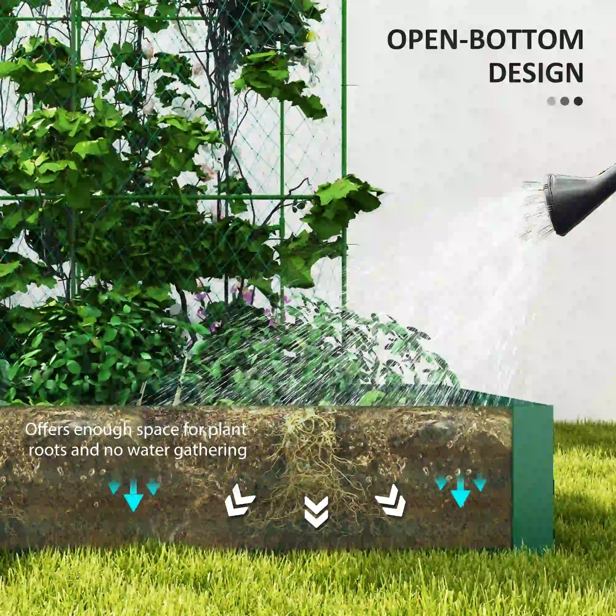 Metal Raised Garden Bed with Trellis, Galvanized Outdoor Garden Box - Image 7