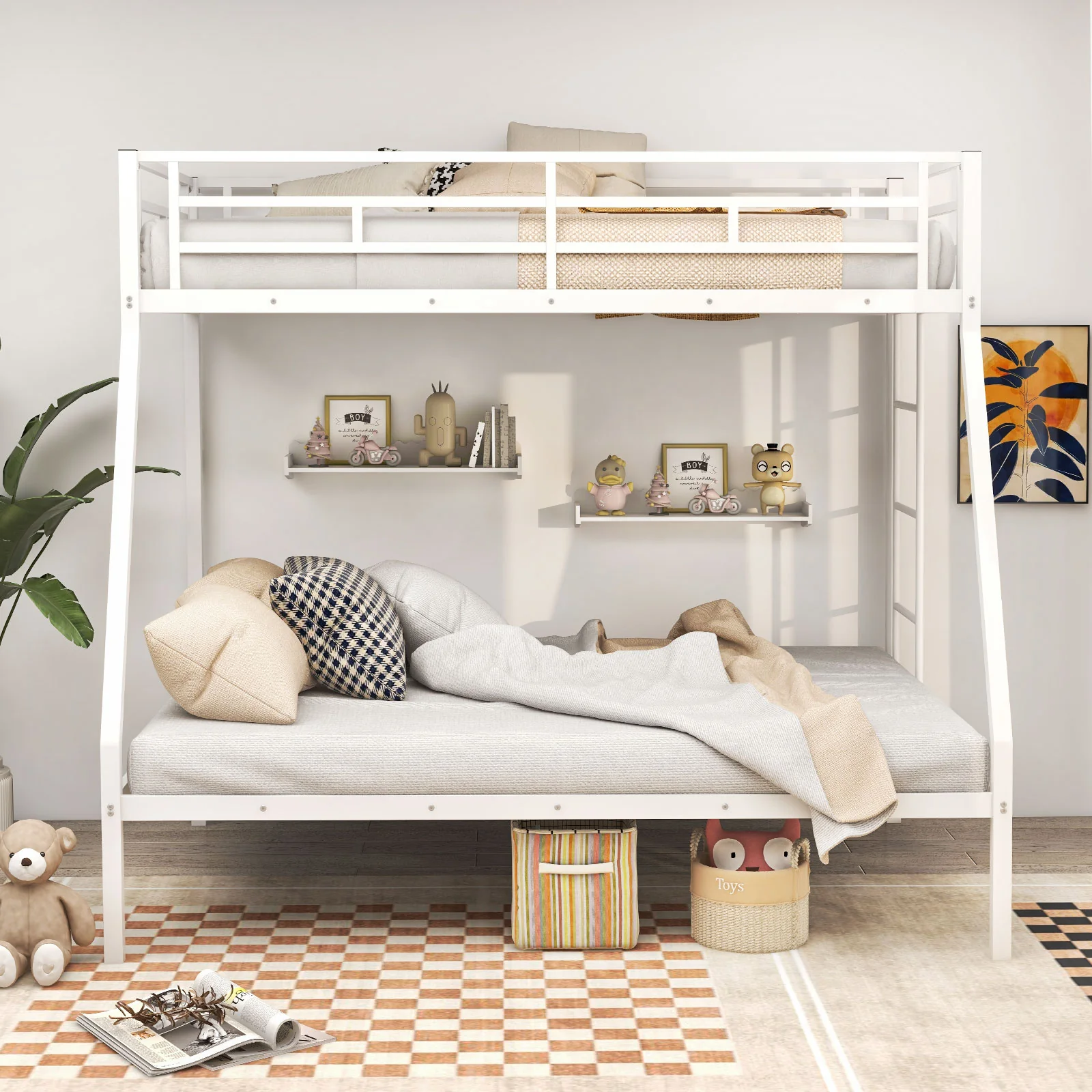 Metal Slatted Bed Frame, Noise-Free, No Box Spring, White - Image 7