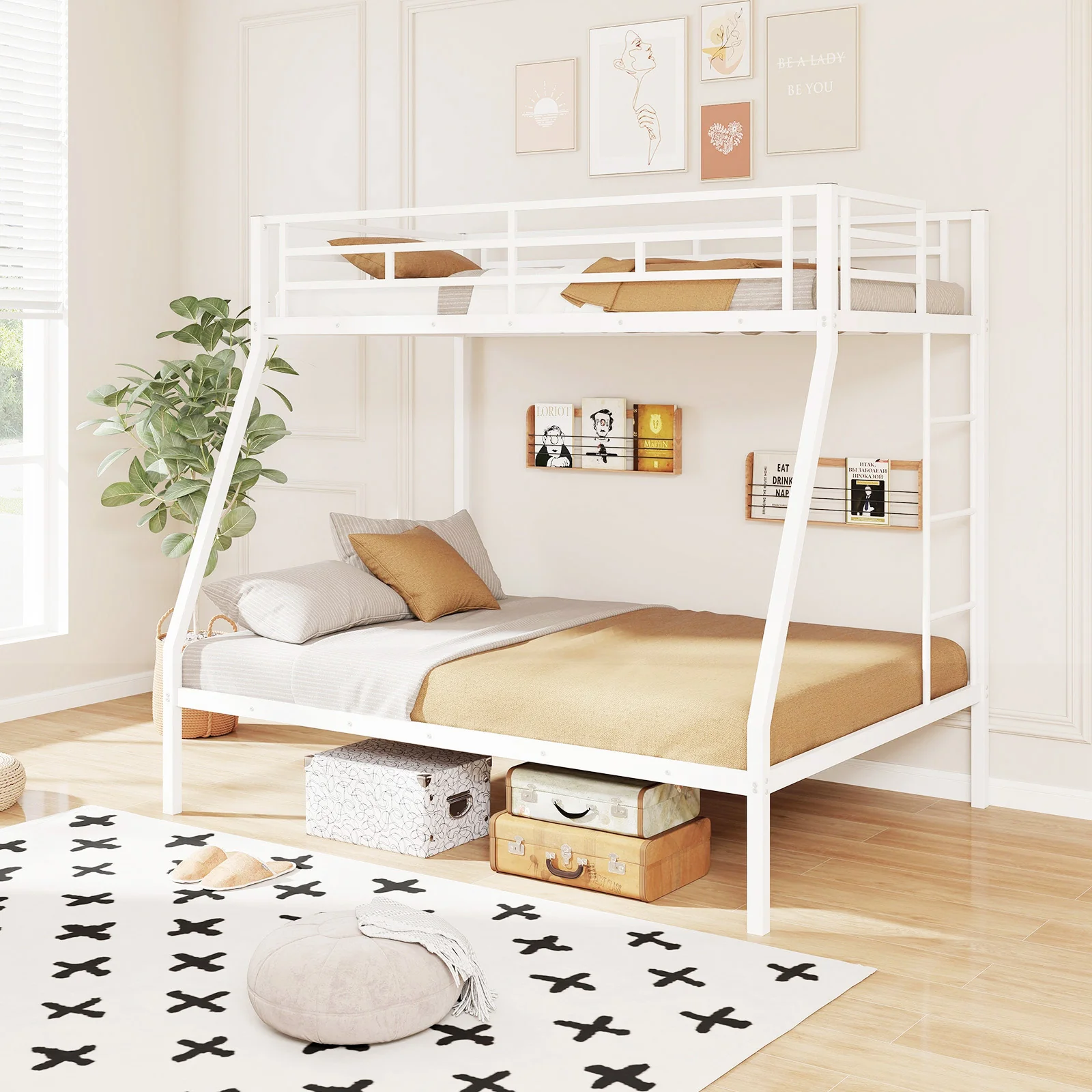 Metal Slatted Bed Frame, Noise-Free, No Box Spring, White - Image 8