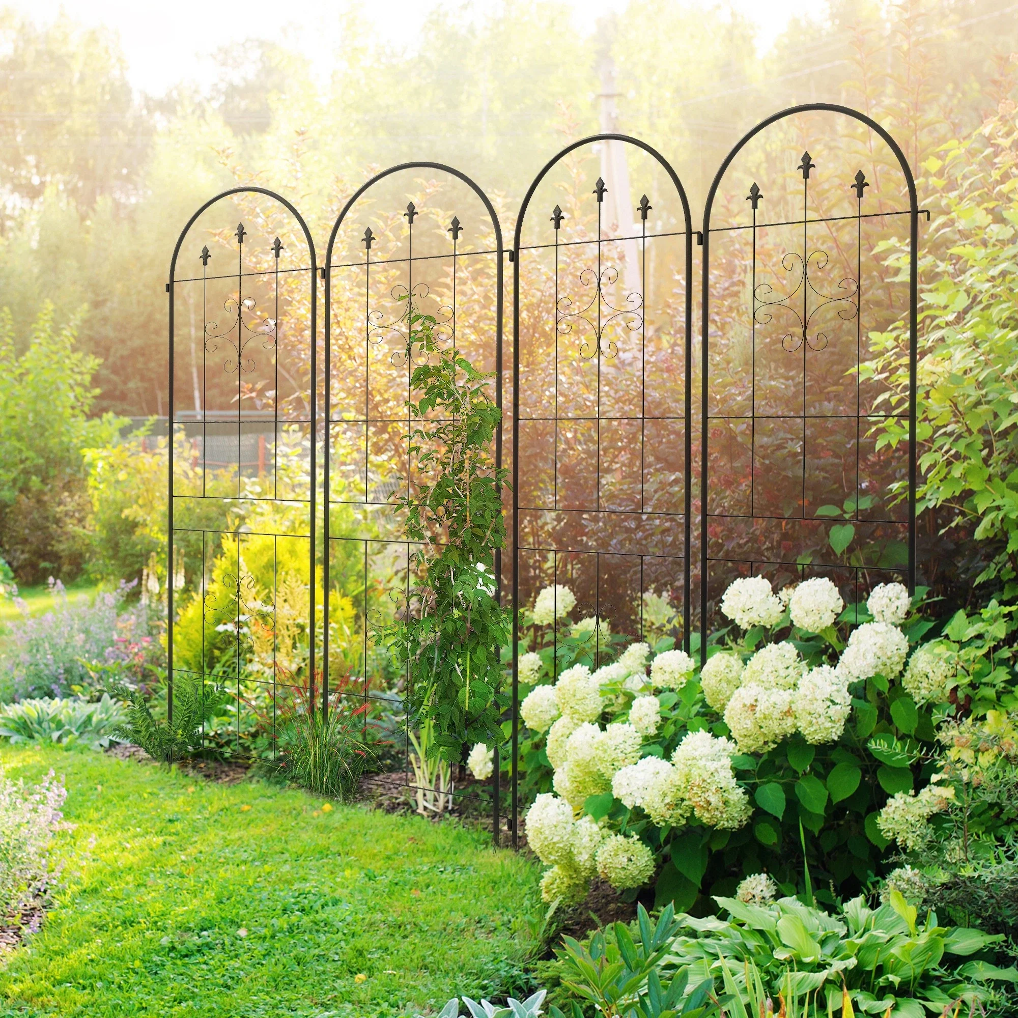 Metal Trellis Set of 4, Garden Support for Climbing Plants, Arrow Design - Image 2