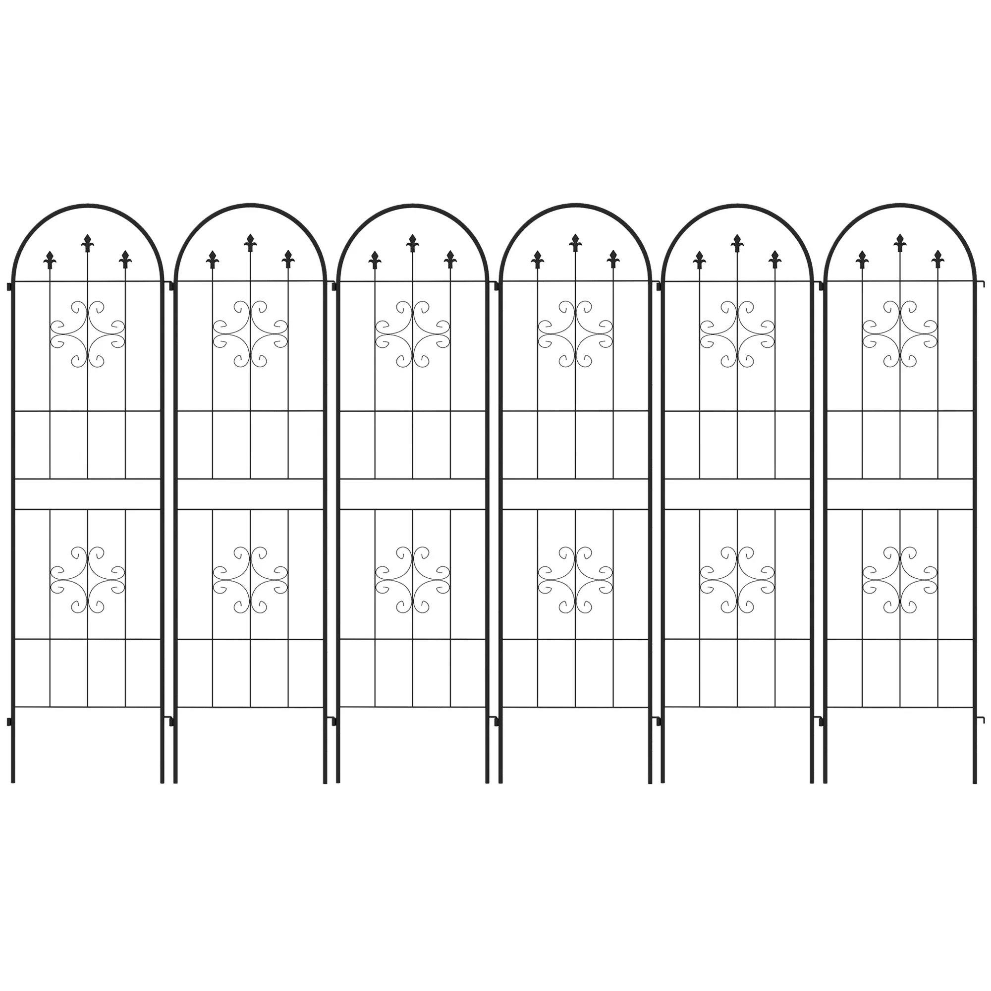 Metal Trellis Set of 6, Garden Climbing Plant Support, Arrow Design