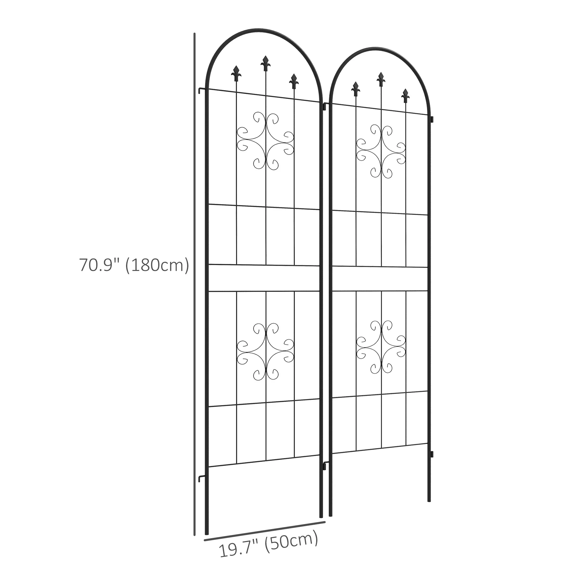 Metal Trellis Set of 6, Garden Climbing Plant Support, Arrow Design - Image 3