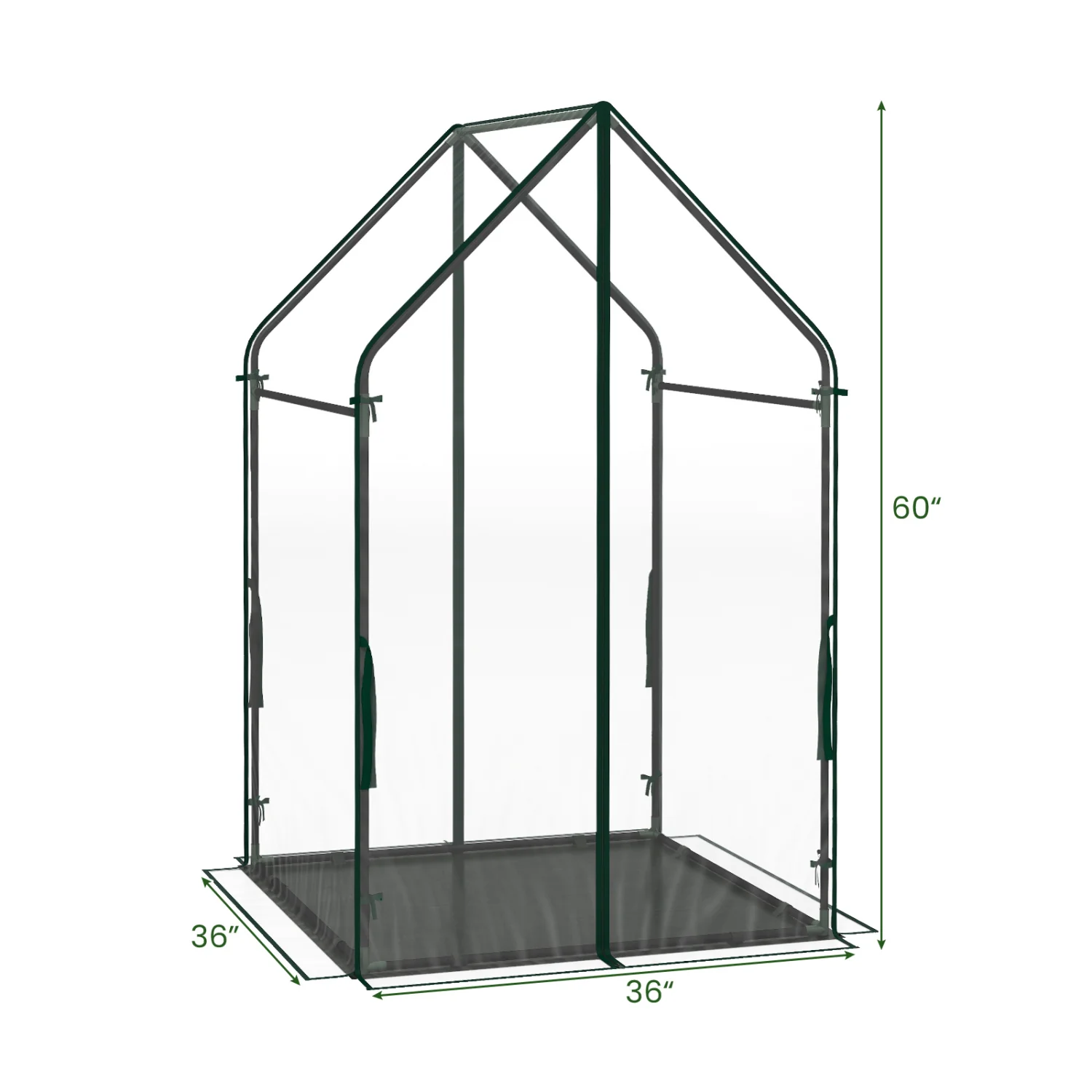 Mini House With Metal Frame, Transparent, L, Green - Image 5