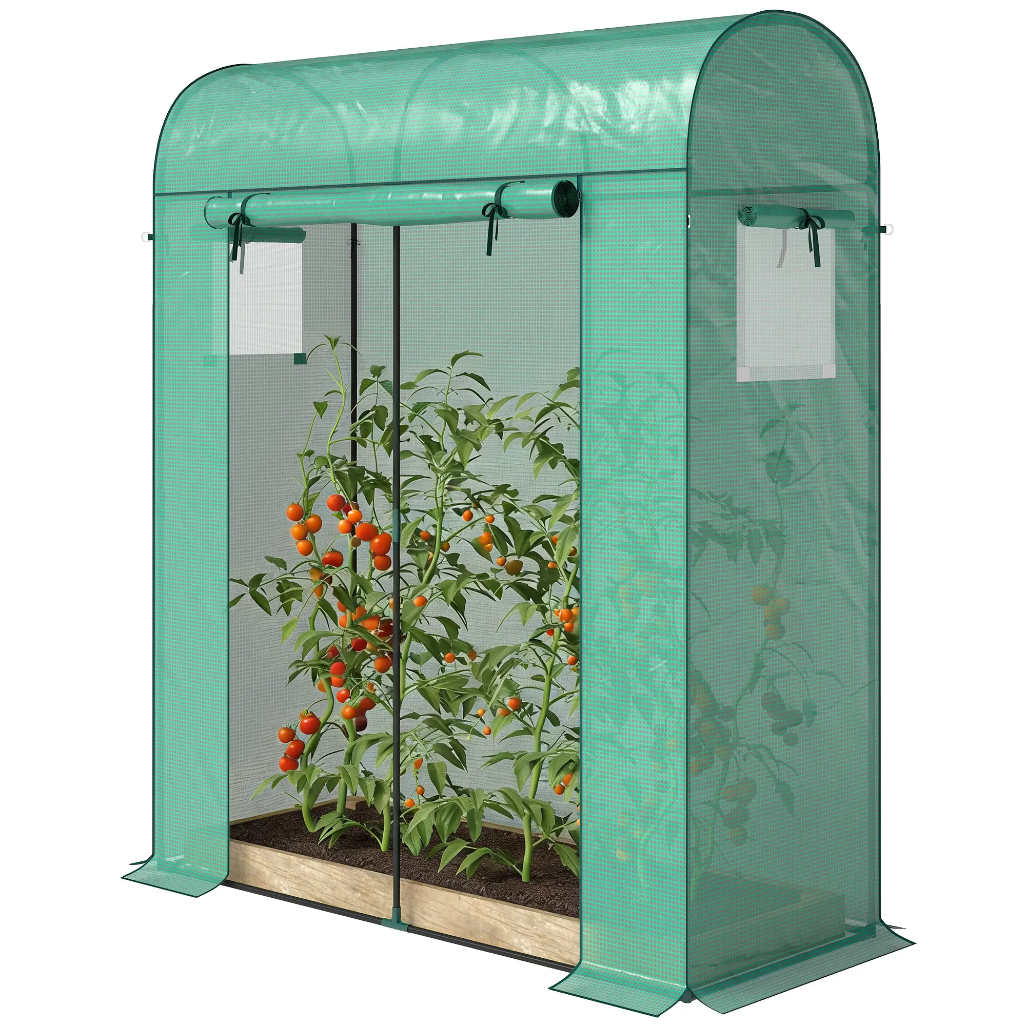 Mini Greenhouse, Portable Garden, 6' x 2' x 6.6', Green