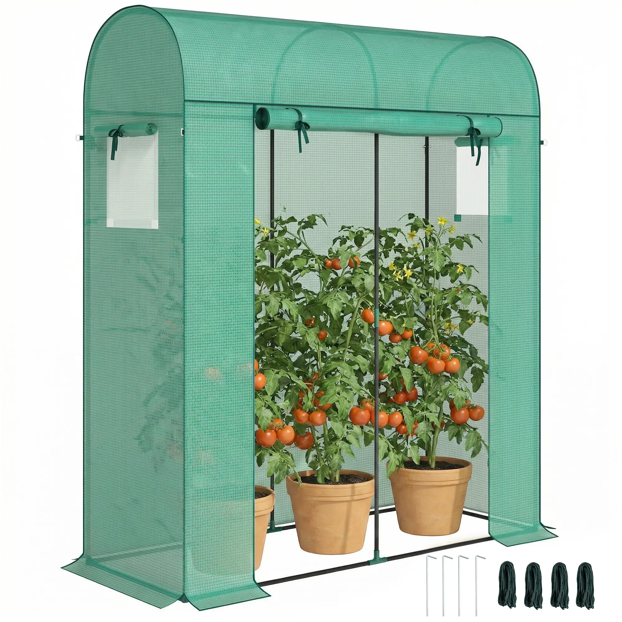 Mini Greenhouse, Portable Garden, 6' x 2' x 6.6', Green - Image 11