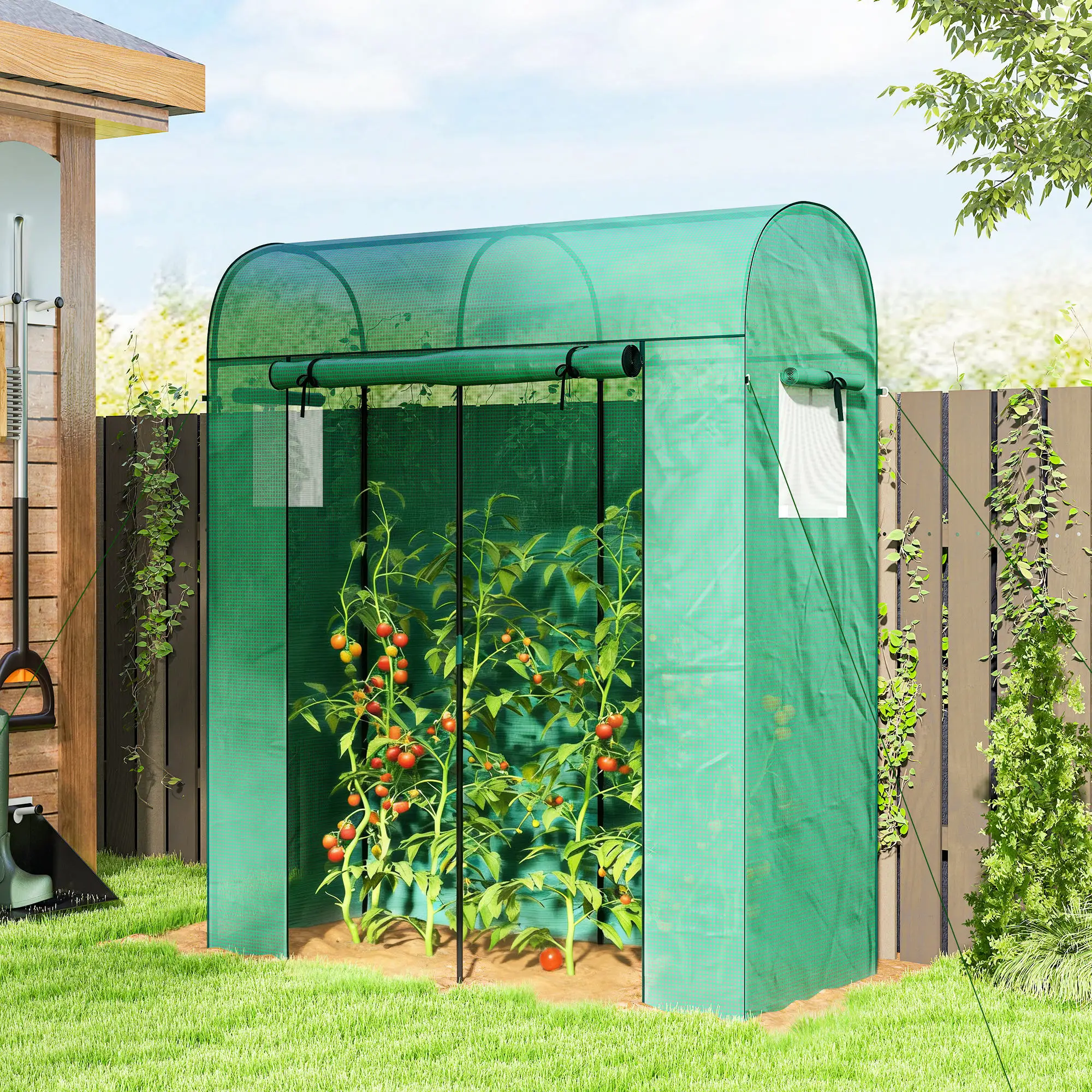 Mini Greenhouse, Portable Garden, 6' x 2' x 6.6', Green - Image 2