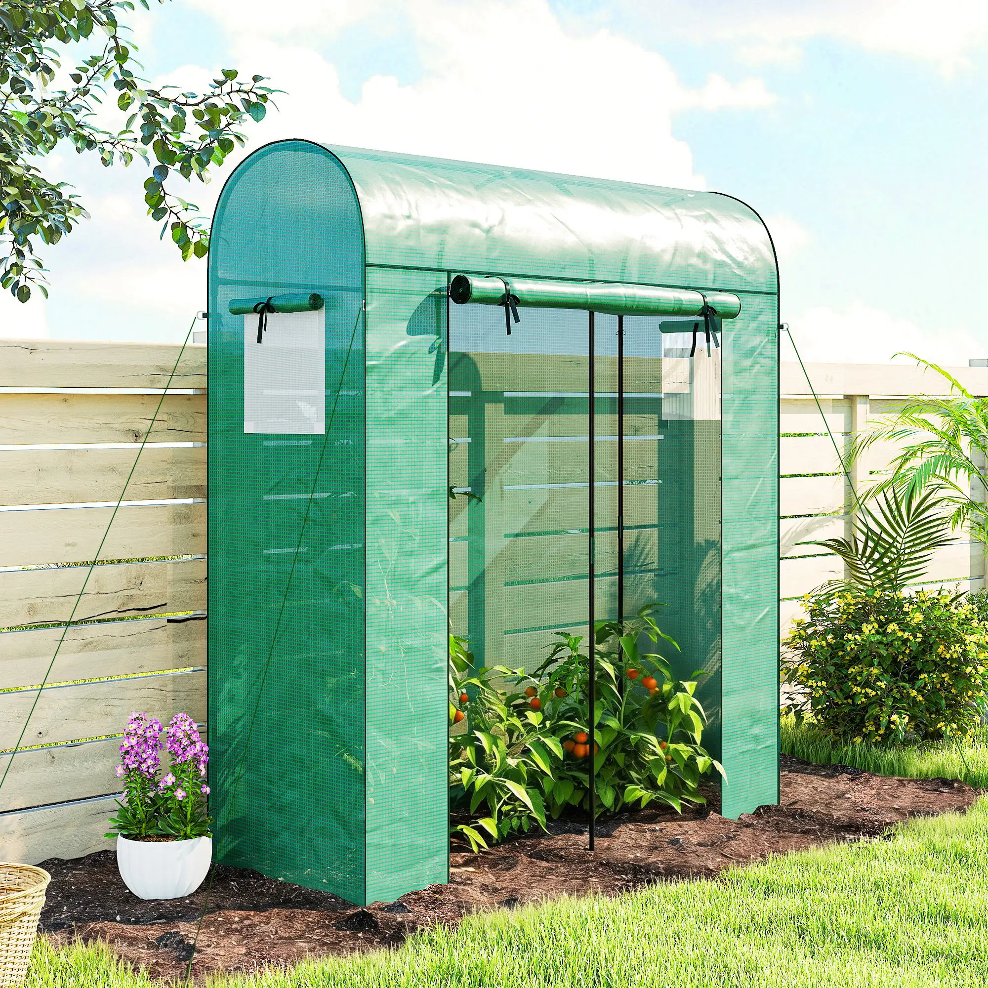 Mini Greenhouse, Portable Garden, 6' x 2' x 6.6', Green - Image 8