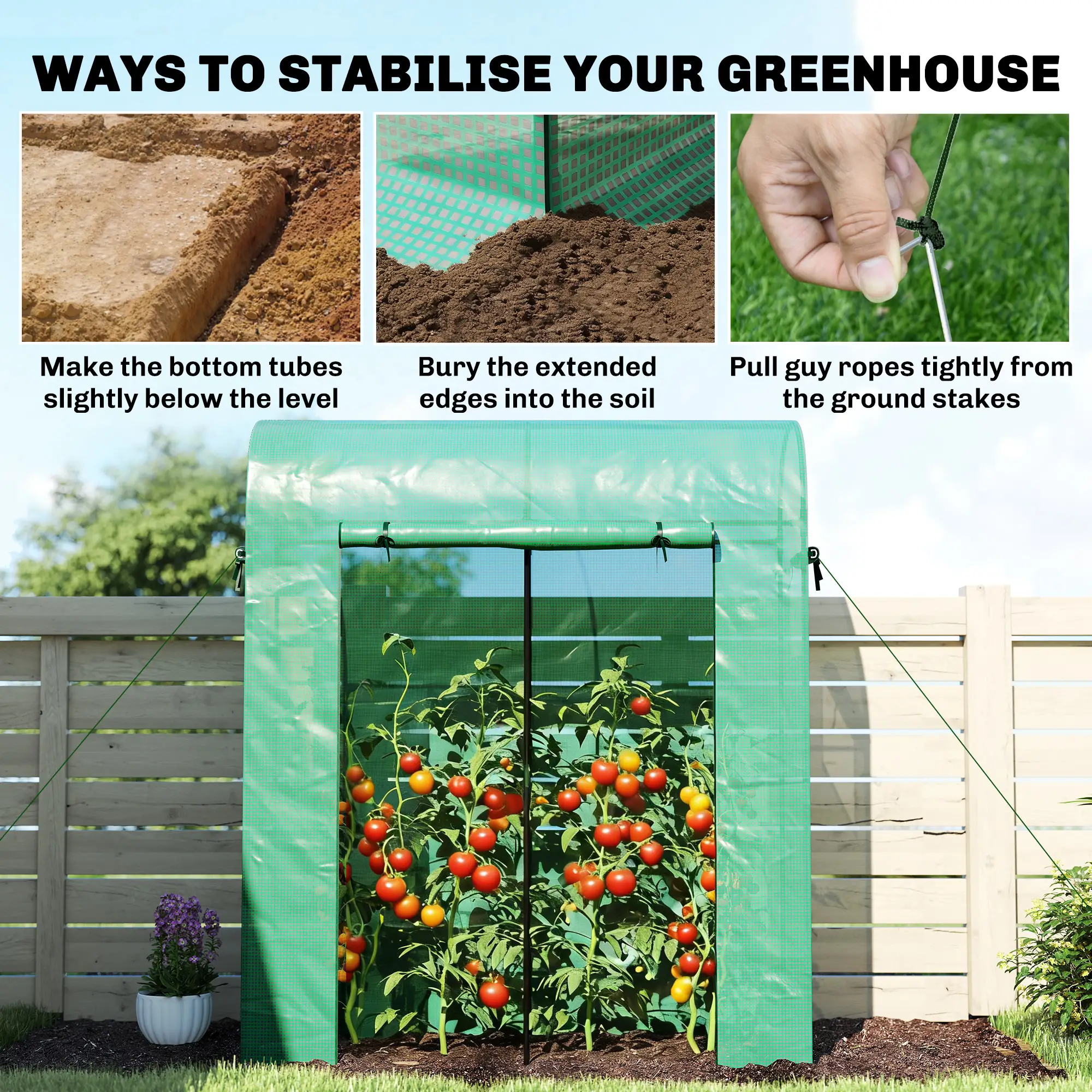 Mini Greenhouse, Portable Garden, 6' x 2' x 6.6', Green - Image 9