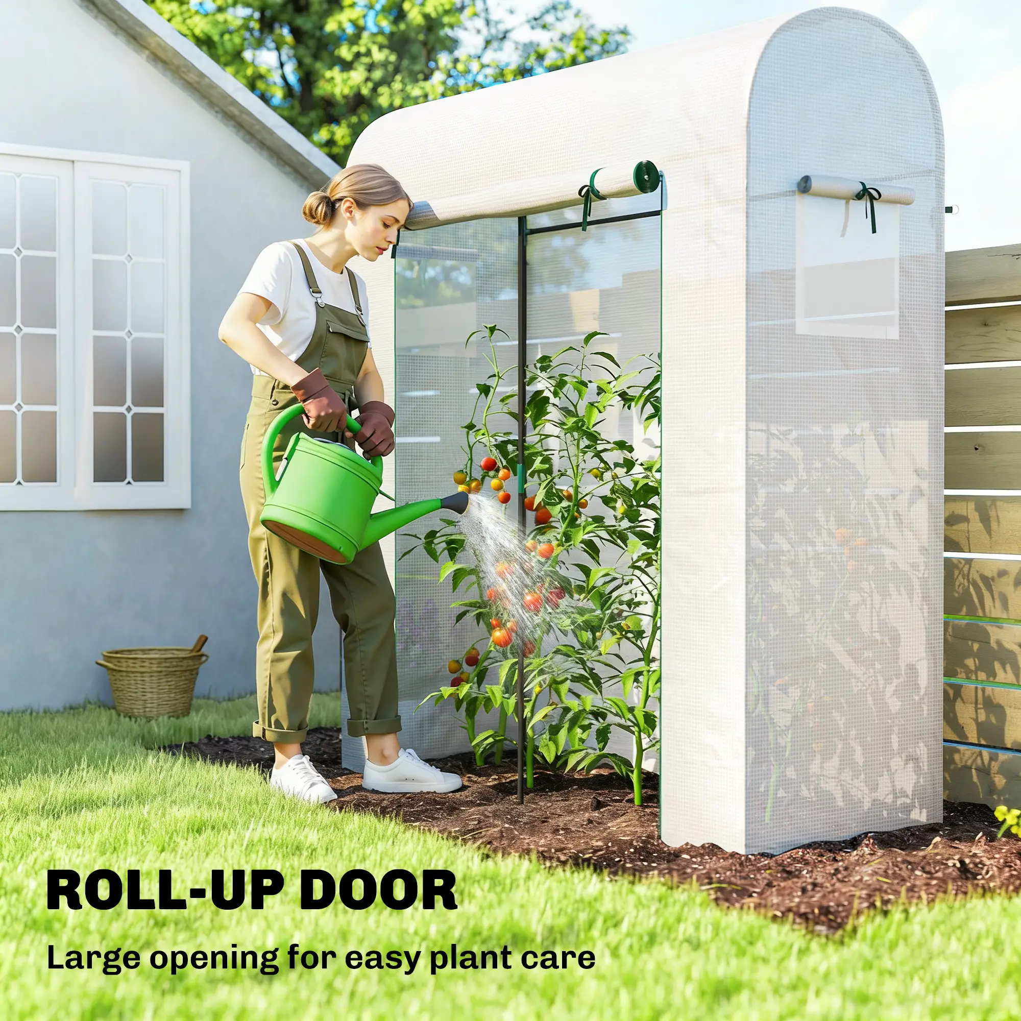 Mini Greenhouse, Portable Garden House, 6' x 2' x 6.6', White - Image 5
