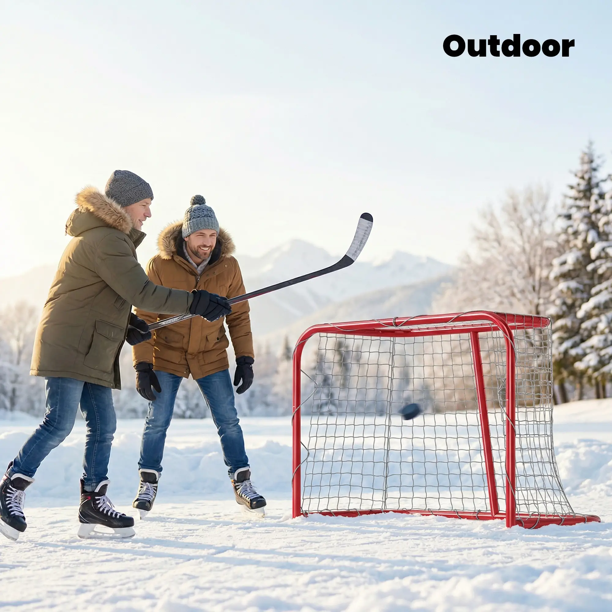 Mini Hockey Goal, 3' x 2', Metal Frame, Lightweight Portable - Image 10