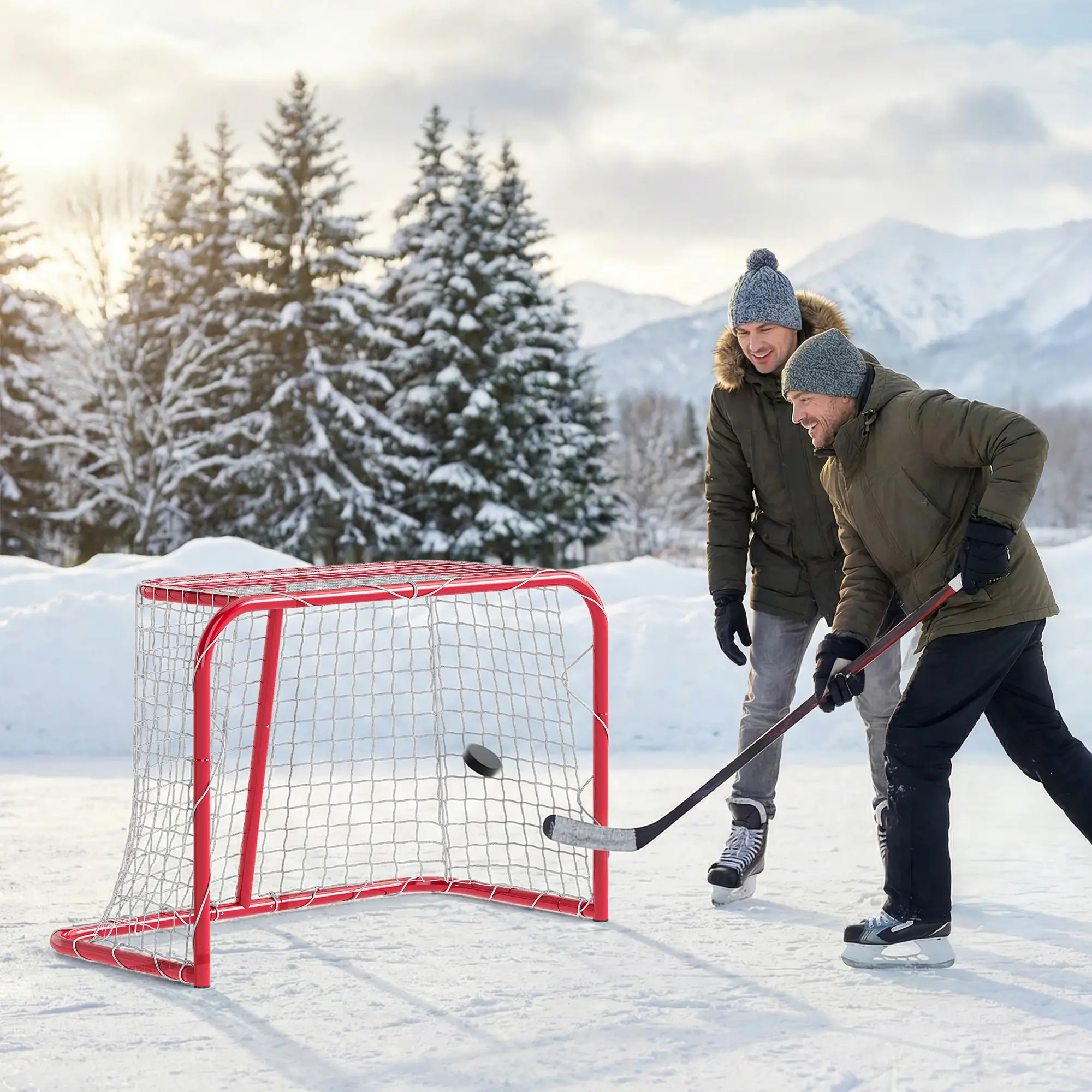 Mini Hockey Goal, 3' x 2', Metal Frame, Lightweight Portable - Image 2