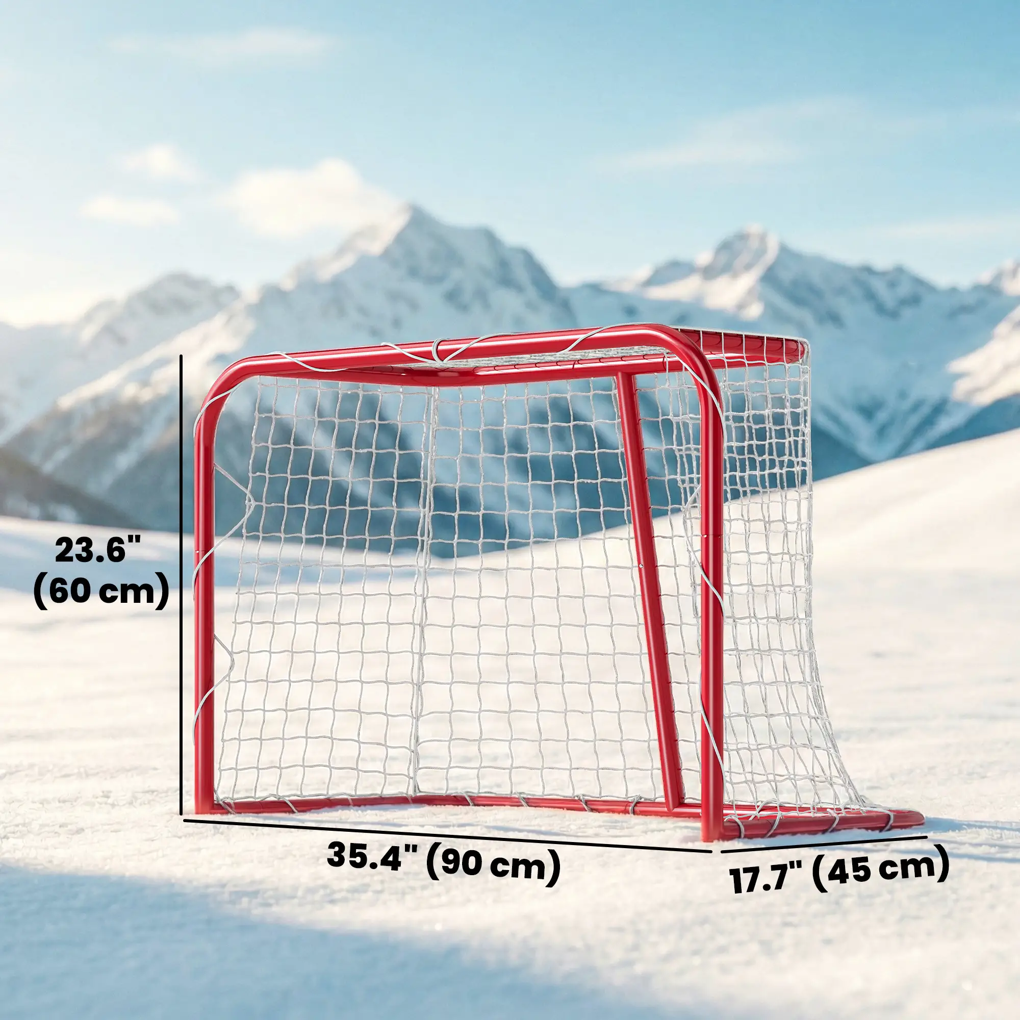 Mini Hockey Goal, 3' x 2', Metal Frame, Lightweight Portable - Image 3