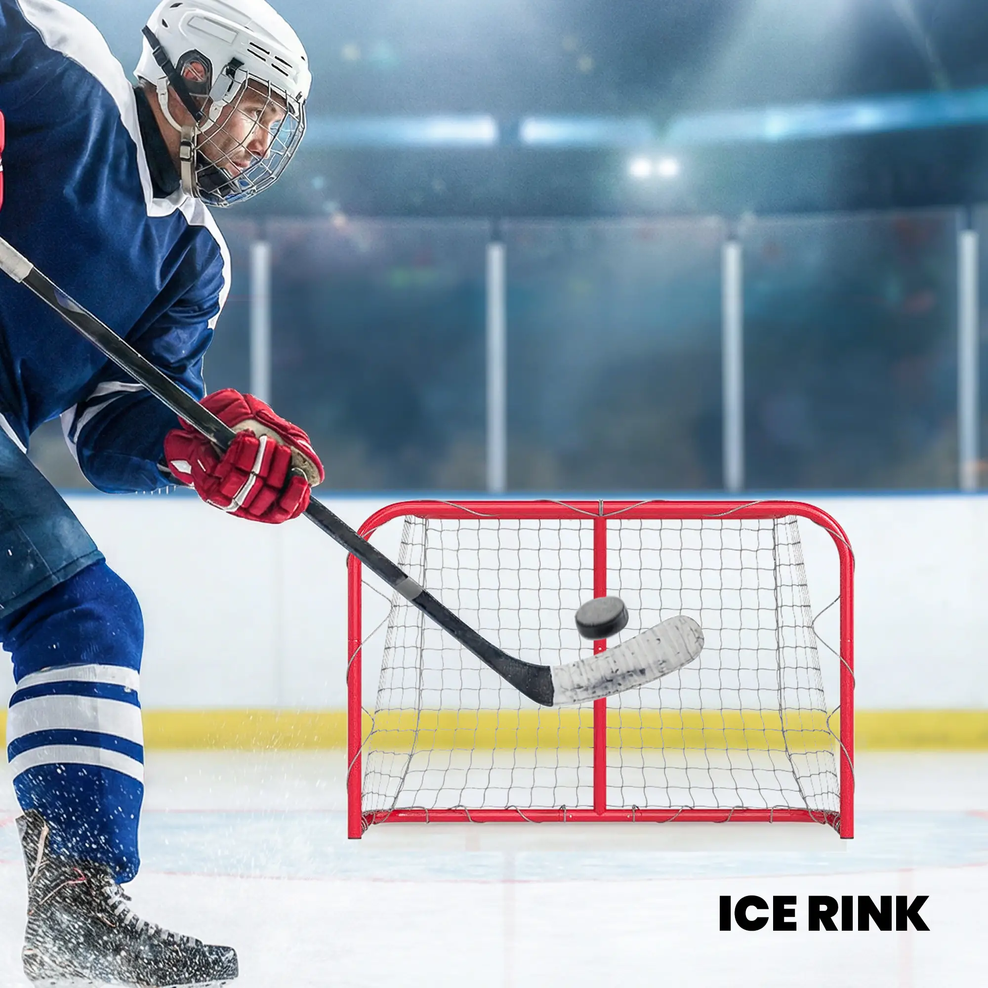 Mini Hockey Goal, 3' x 2', Metal Frame, Lightweight Portable - Image 7