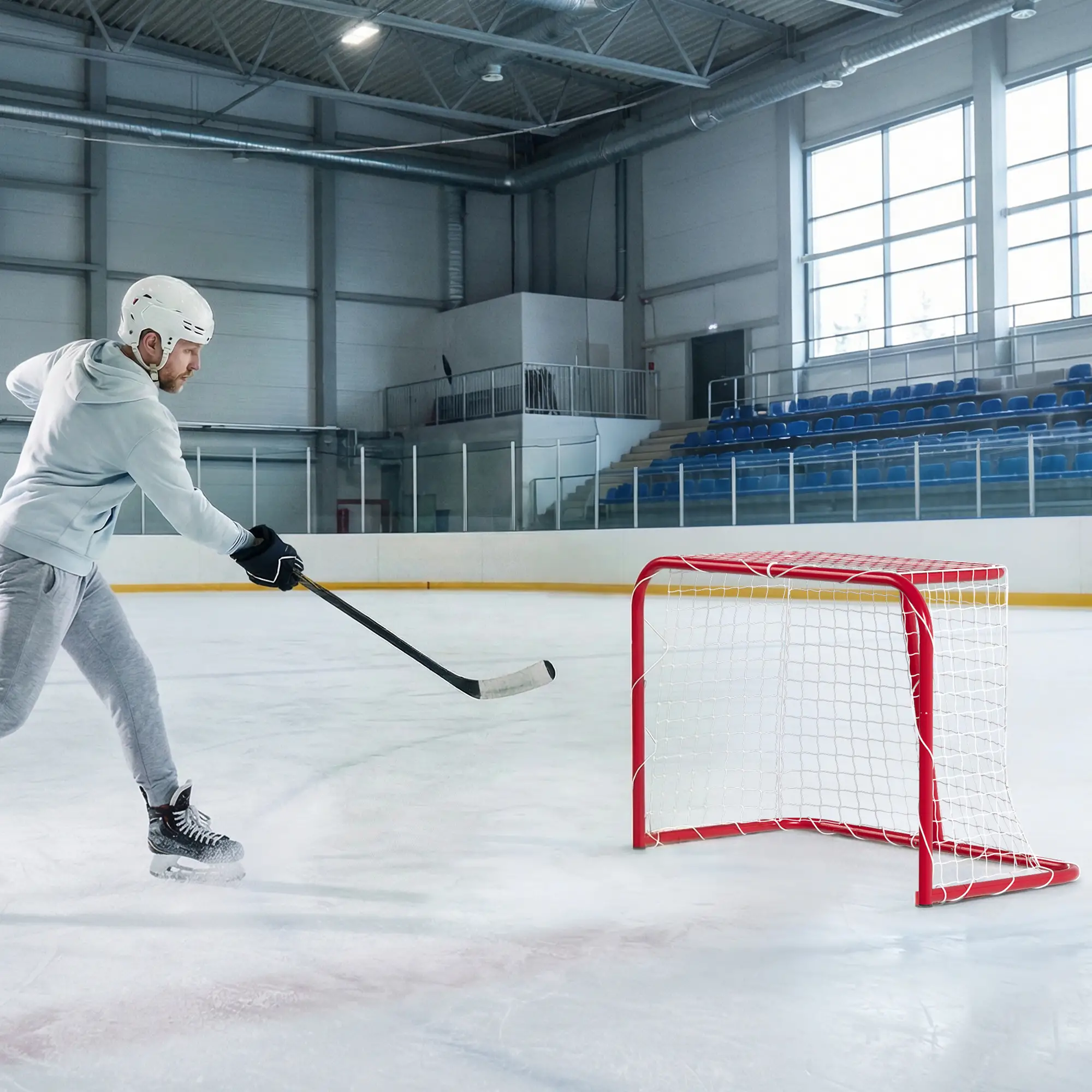 Mini Hockey Goal, 3' x 2', Metal Frame, Lightweight Portable - Image 8