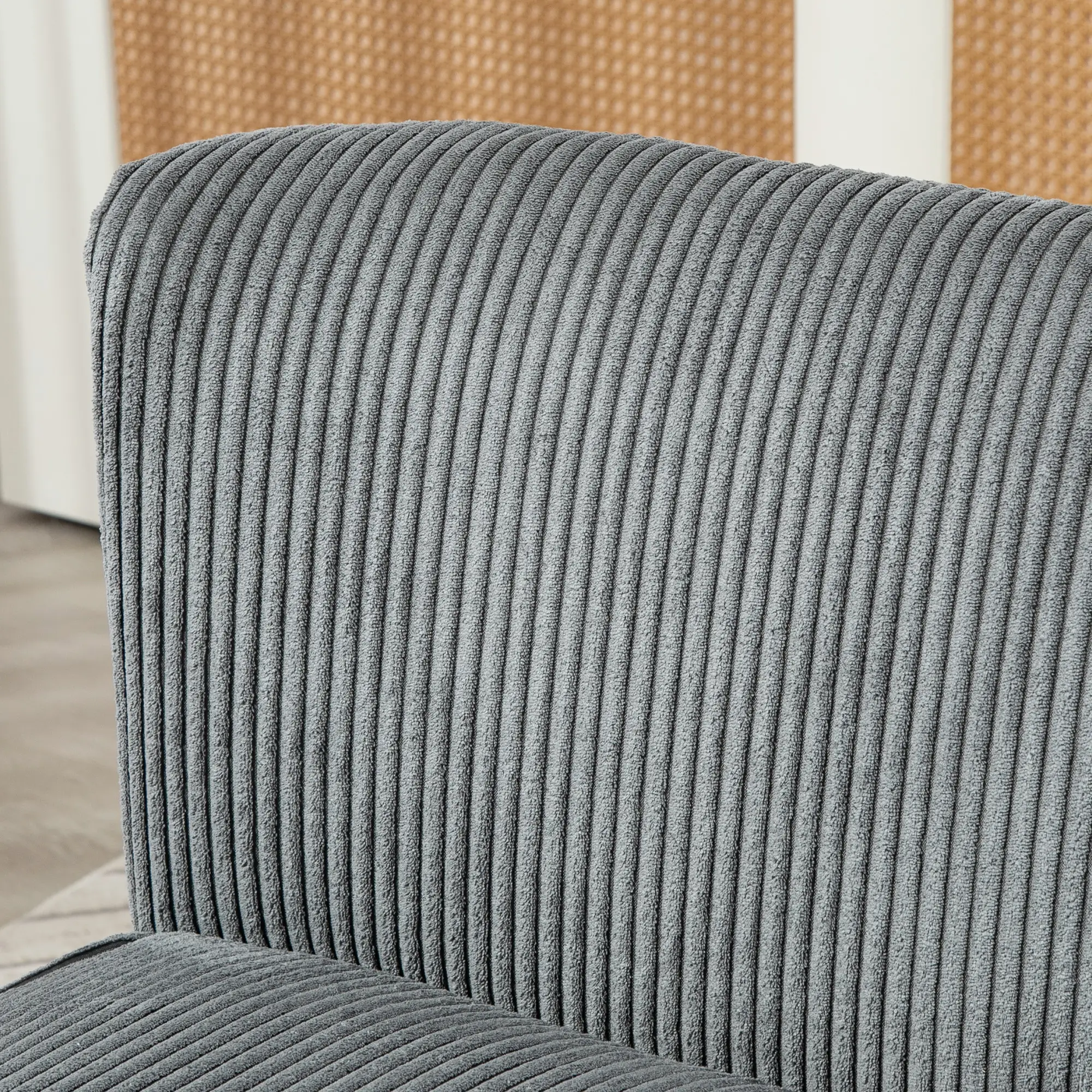 Modern 2 Seater Sofa, Upholstered Couch, Rubber Wood Legs, Grey - Image 9