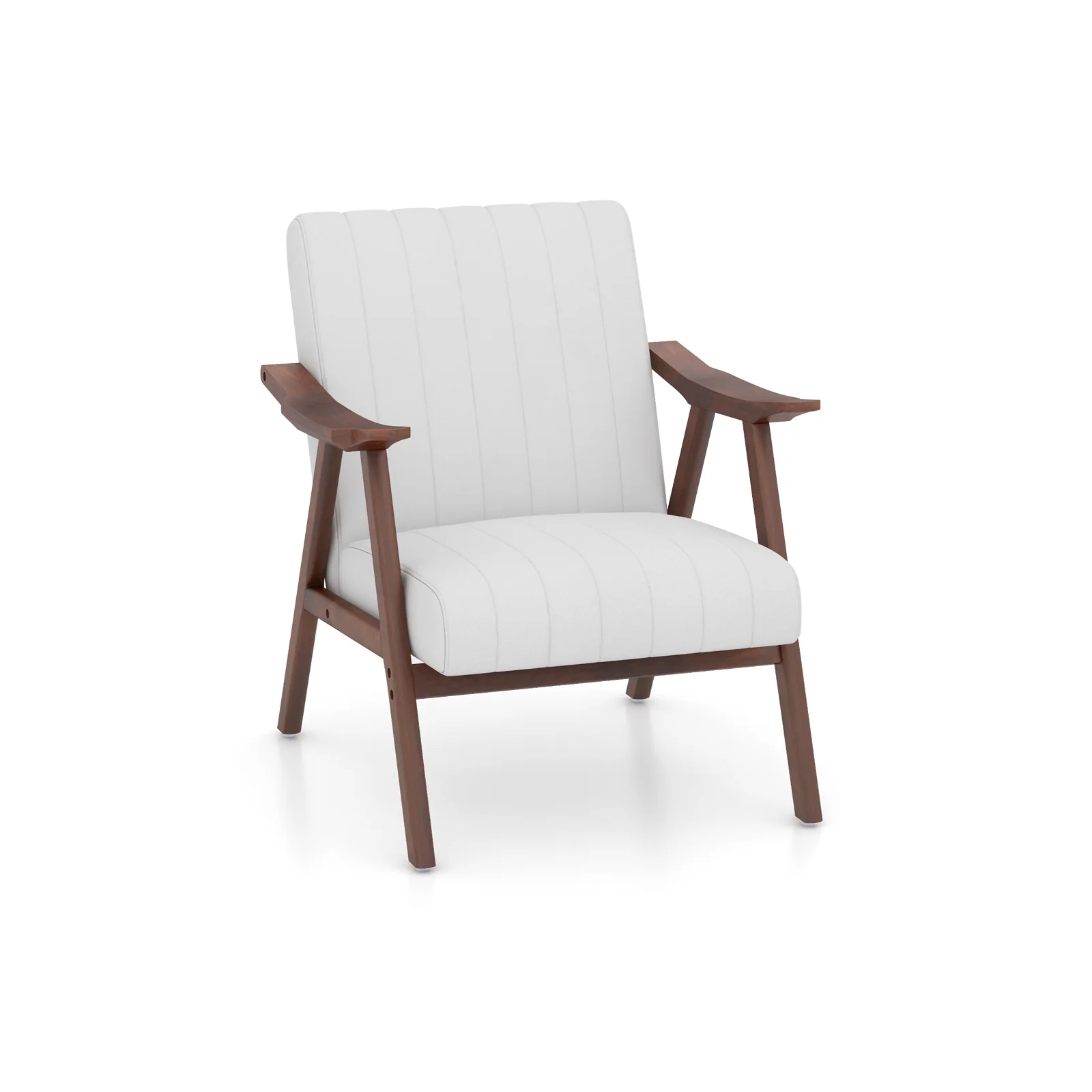 Modern Accent Chair, Leisure Armchair With Felt Pads, Beige - Image 4