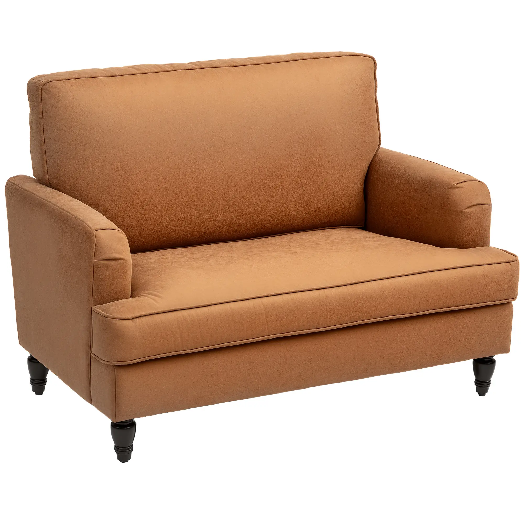 Modern Accent Chair, Microfiber Cloth Armchair with Turned Legs and Wide Seat, Comfy Chair for Living Room, Brown - Image 11