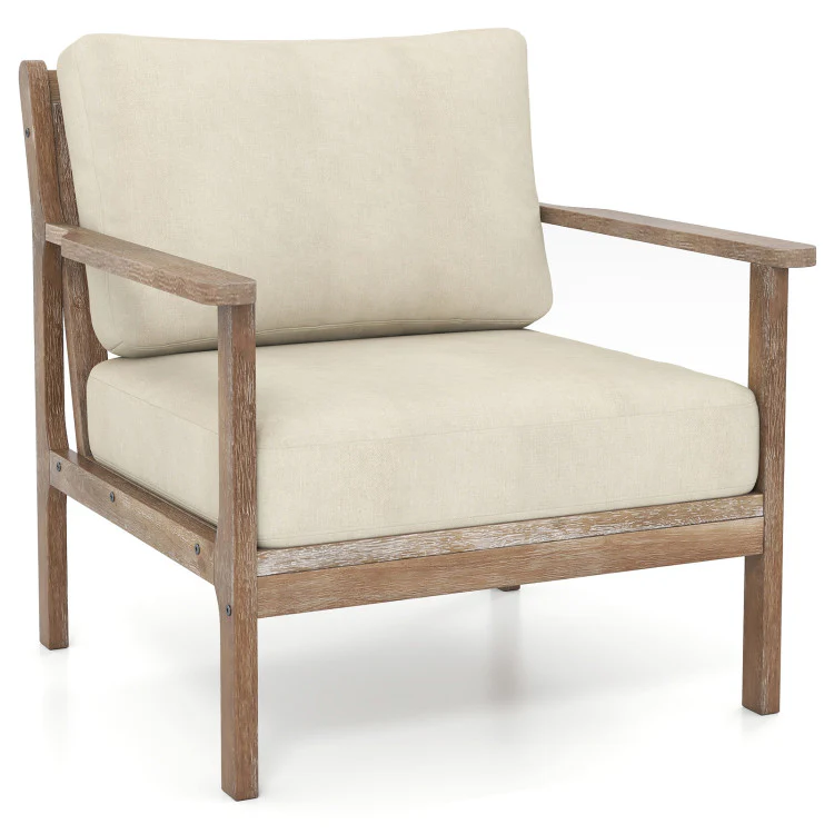 Modern Accent Chair, Tempered Glass Oval Side Coffee Table Set - Image 3