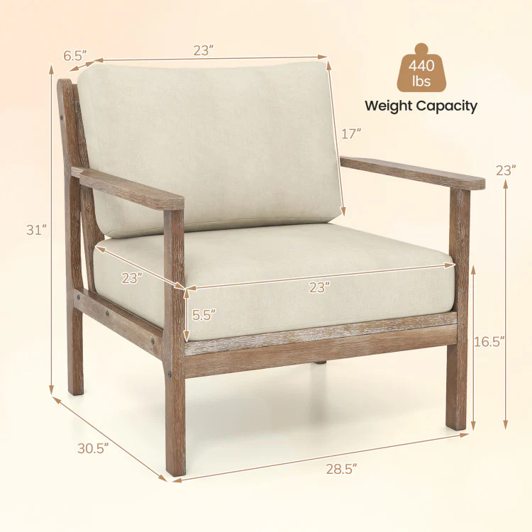 Modern Accent Chair, Tempered Glass Oval Side Coffee Table Set - Image 7