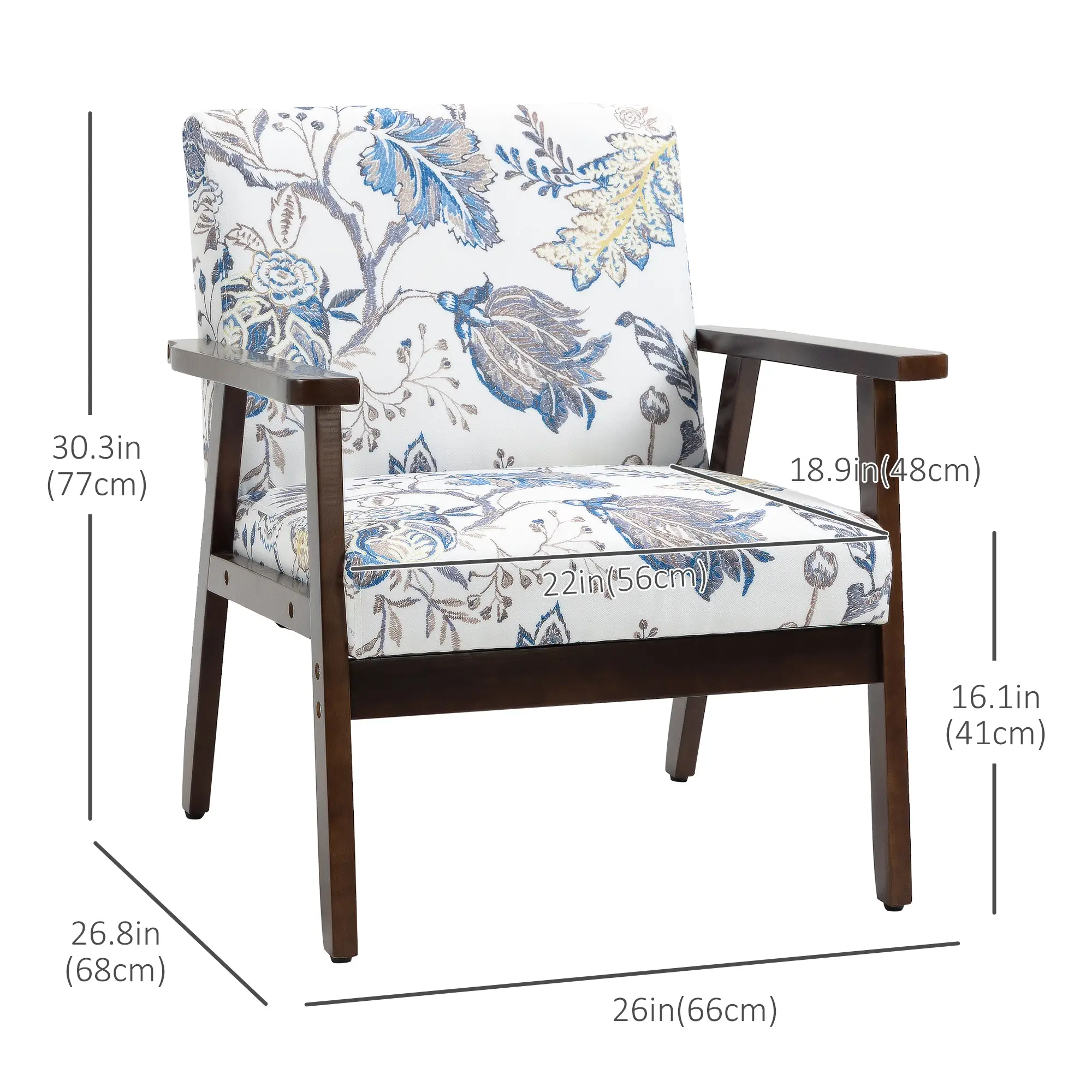 Modern Accent Chairs with Cushioned Seat, Upholstered Linen-Feel Armchair for Bedroom, Living Room, Multicolored - Image 3