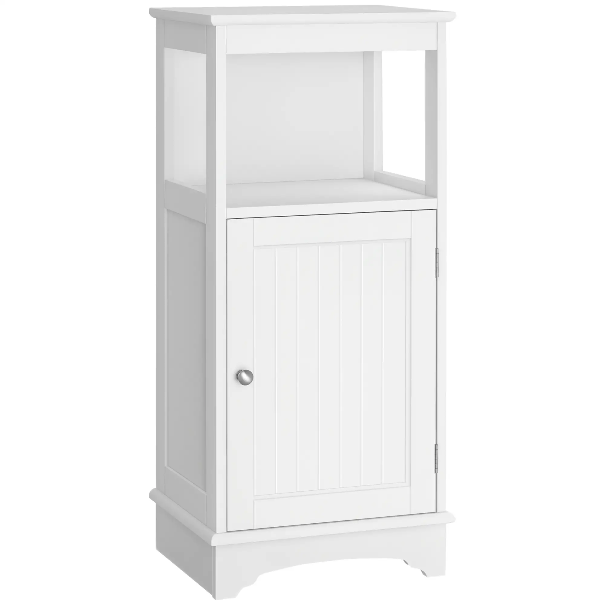 Modern Bathroom Floor Cabinet, Open Shelf, Freestanding Storage, White