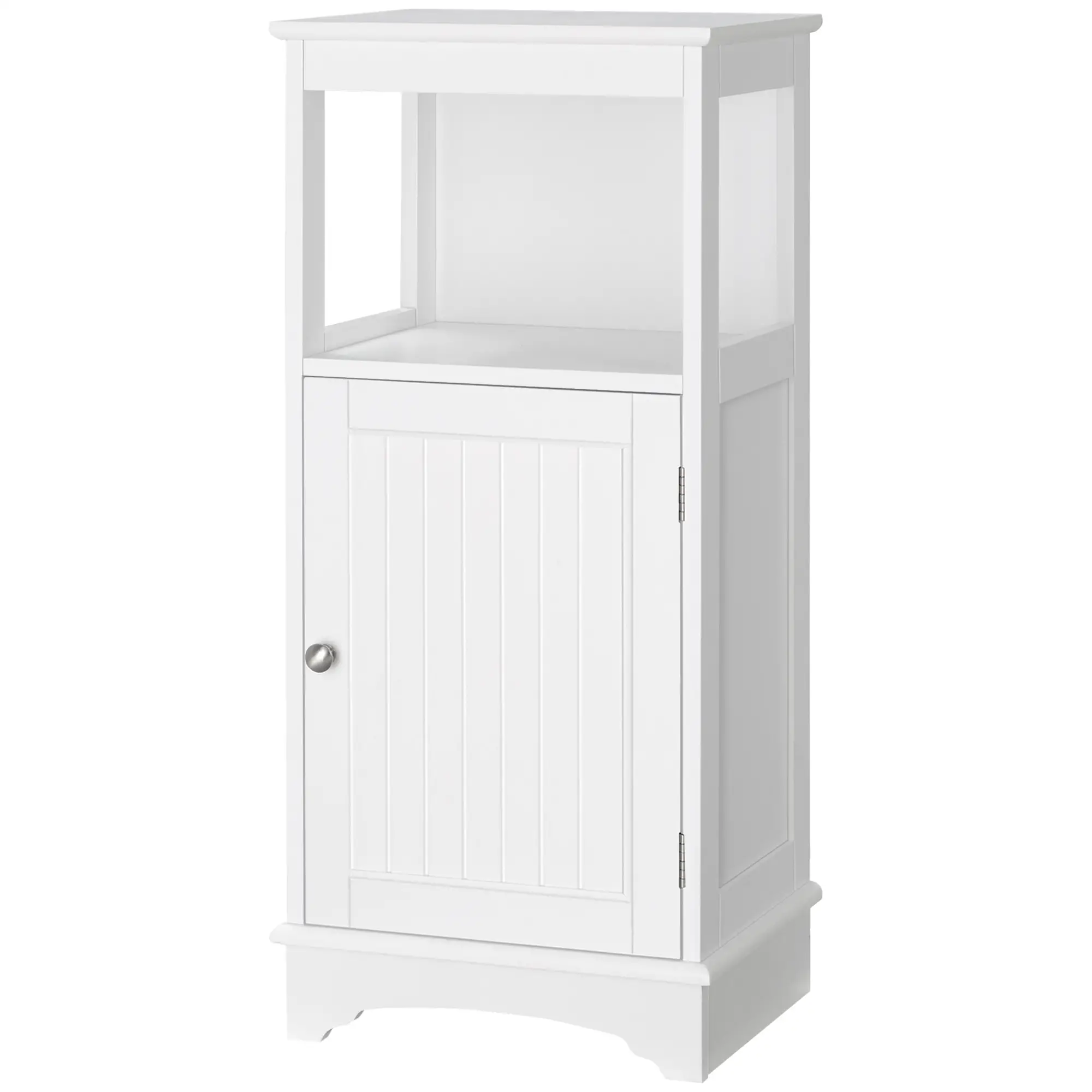 Modern Bathroom Floor Cabinet, Open Shelf, Freestanding Storage, White - Image 11
