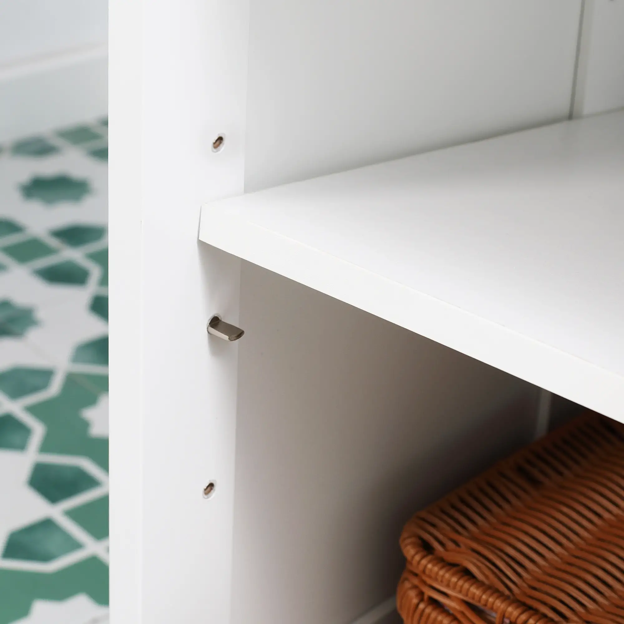 Modern Bathroom Floor Cabinet, Open Shelf, Freestanding Storage, White - Image 7