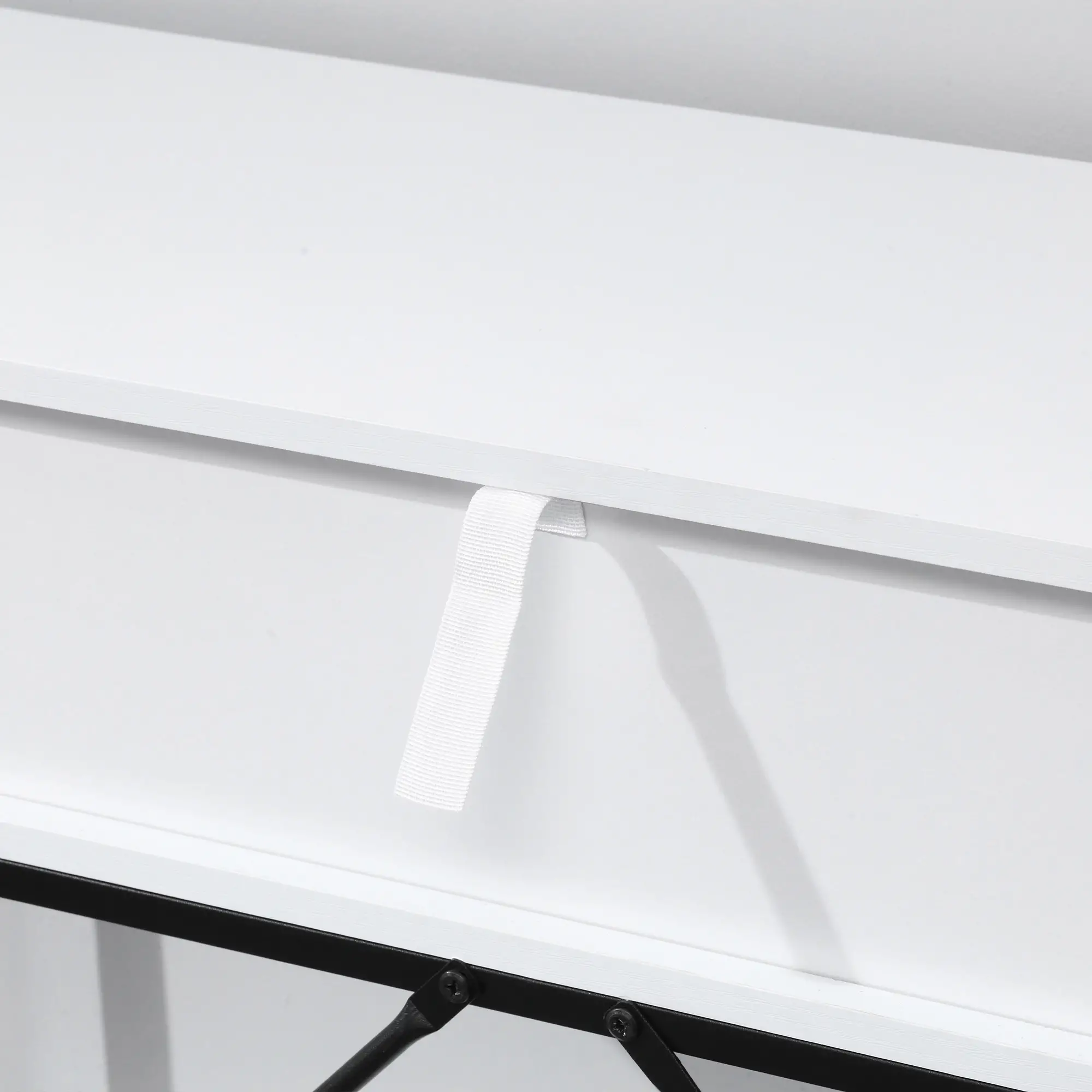 Modern Console Table with 2 Drawers, 2 Tier Entryway Table with Shelf, White - Image 9