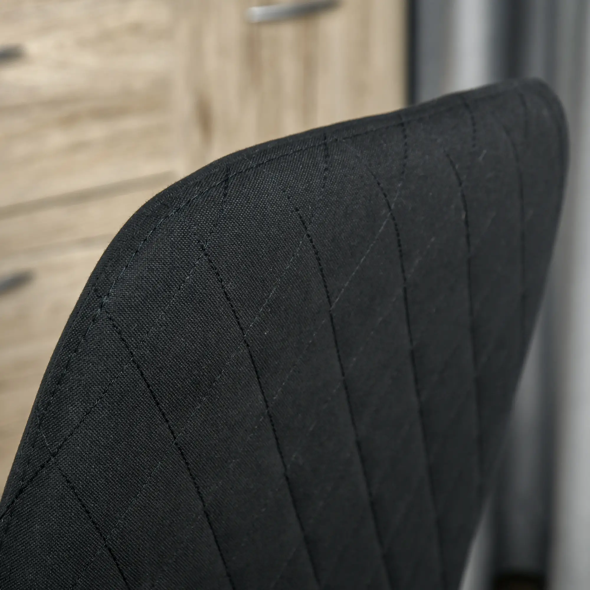Modern Dining Chair Set of 2, Fabric Upholstered, Metal Legs, Black - Image 10