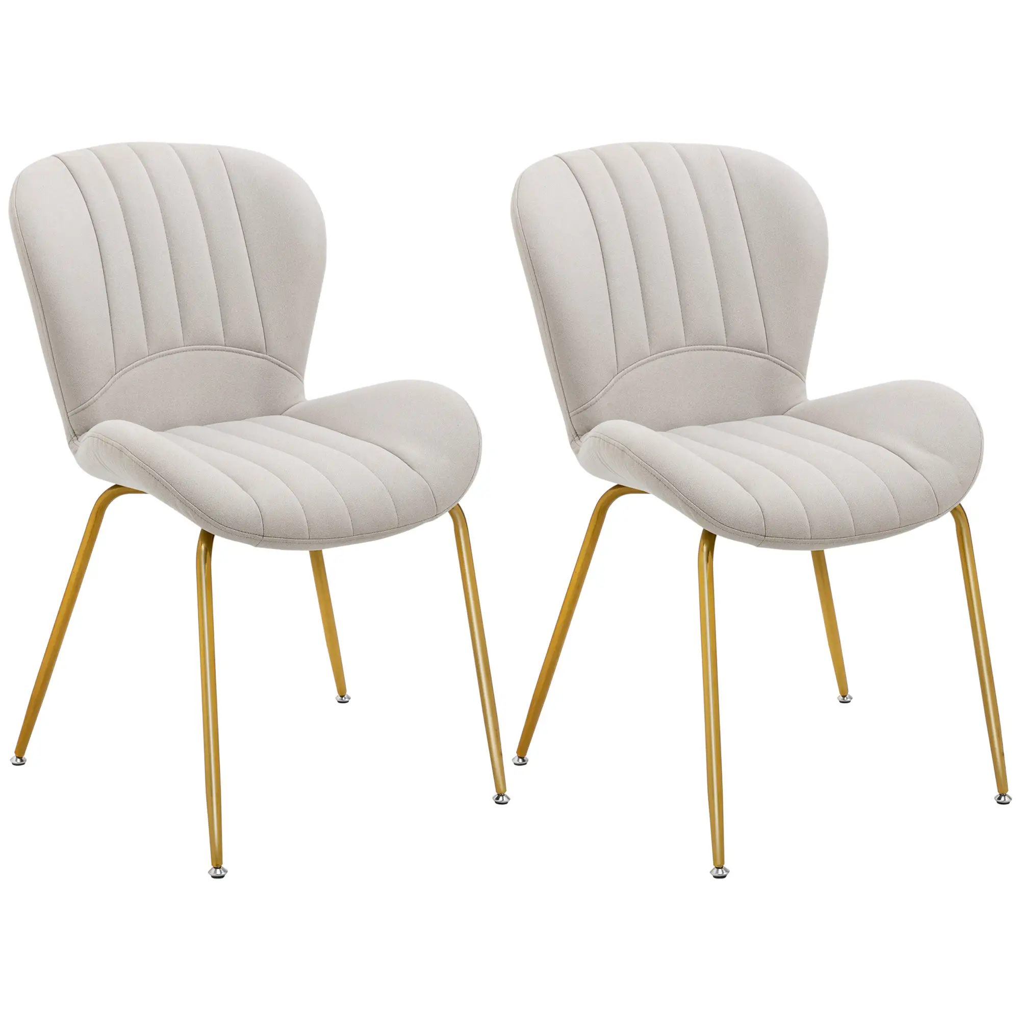 Modern Dining Chairs Set of 2, Cushioned Backrest, Cream White - Image 11