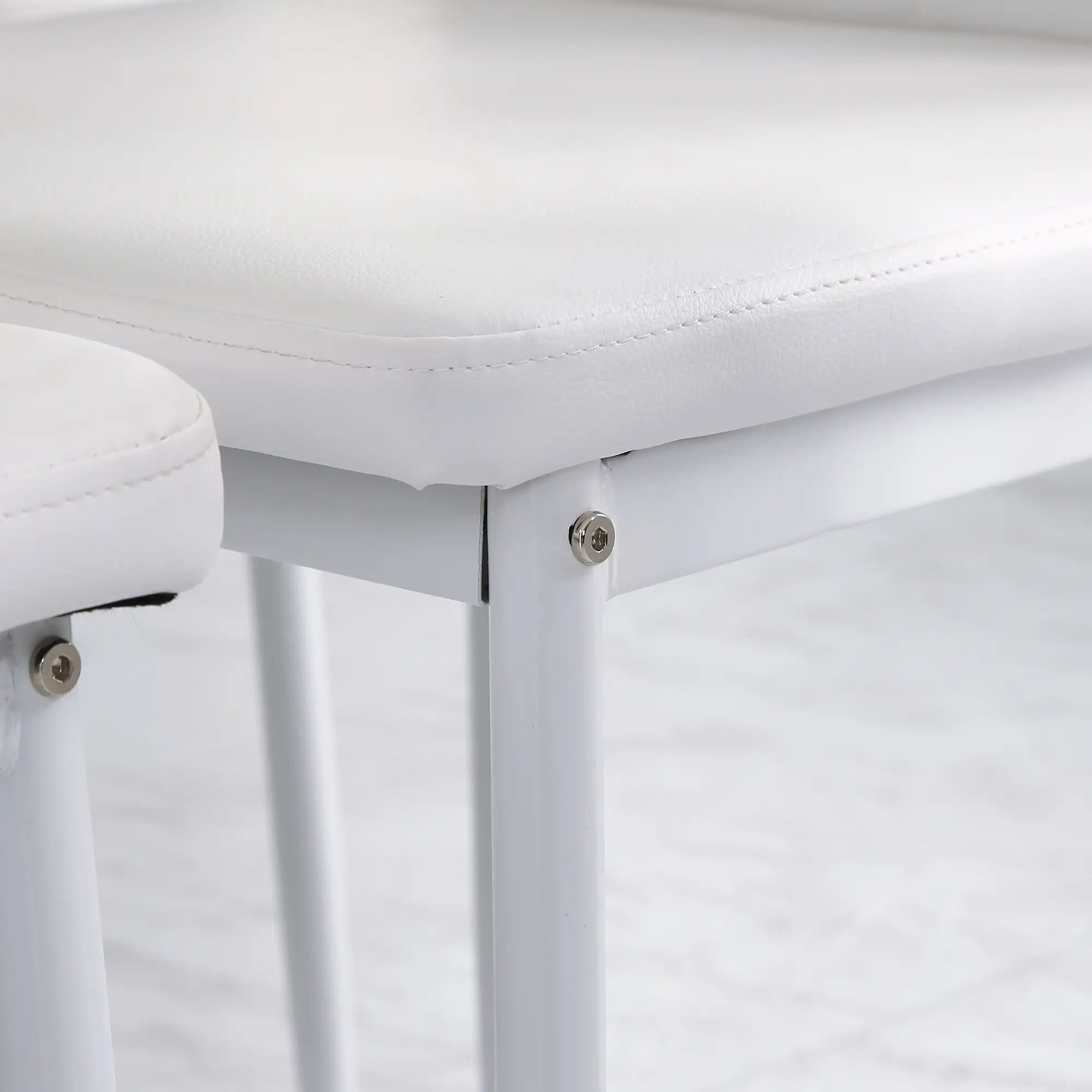 Modern Dining Chairs, Set of 4, Button Tufted High Back, White - Image 9