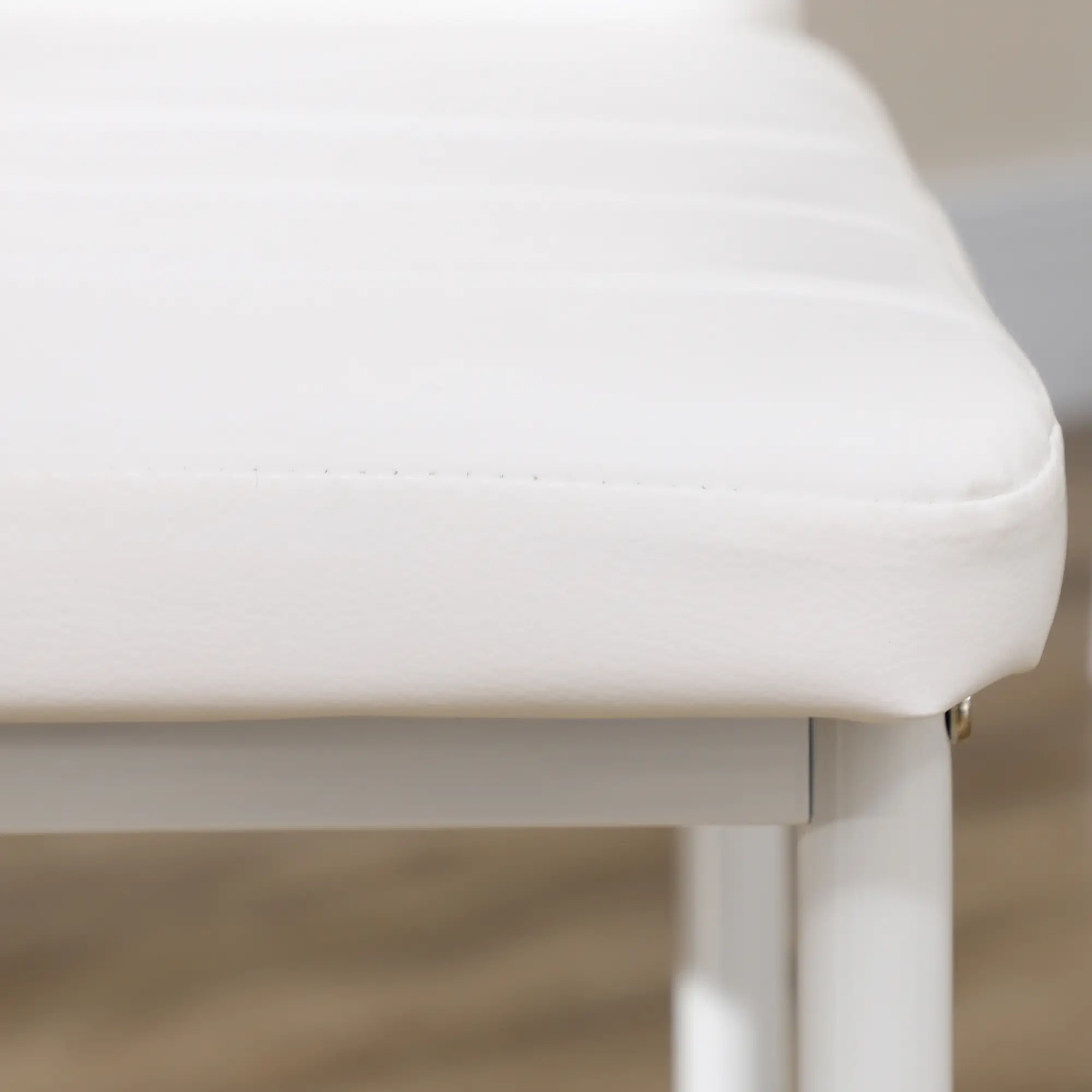 Modern Dining Chairs, Set of 4, High Back PU Leather, White - Image 8