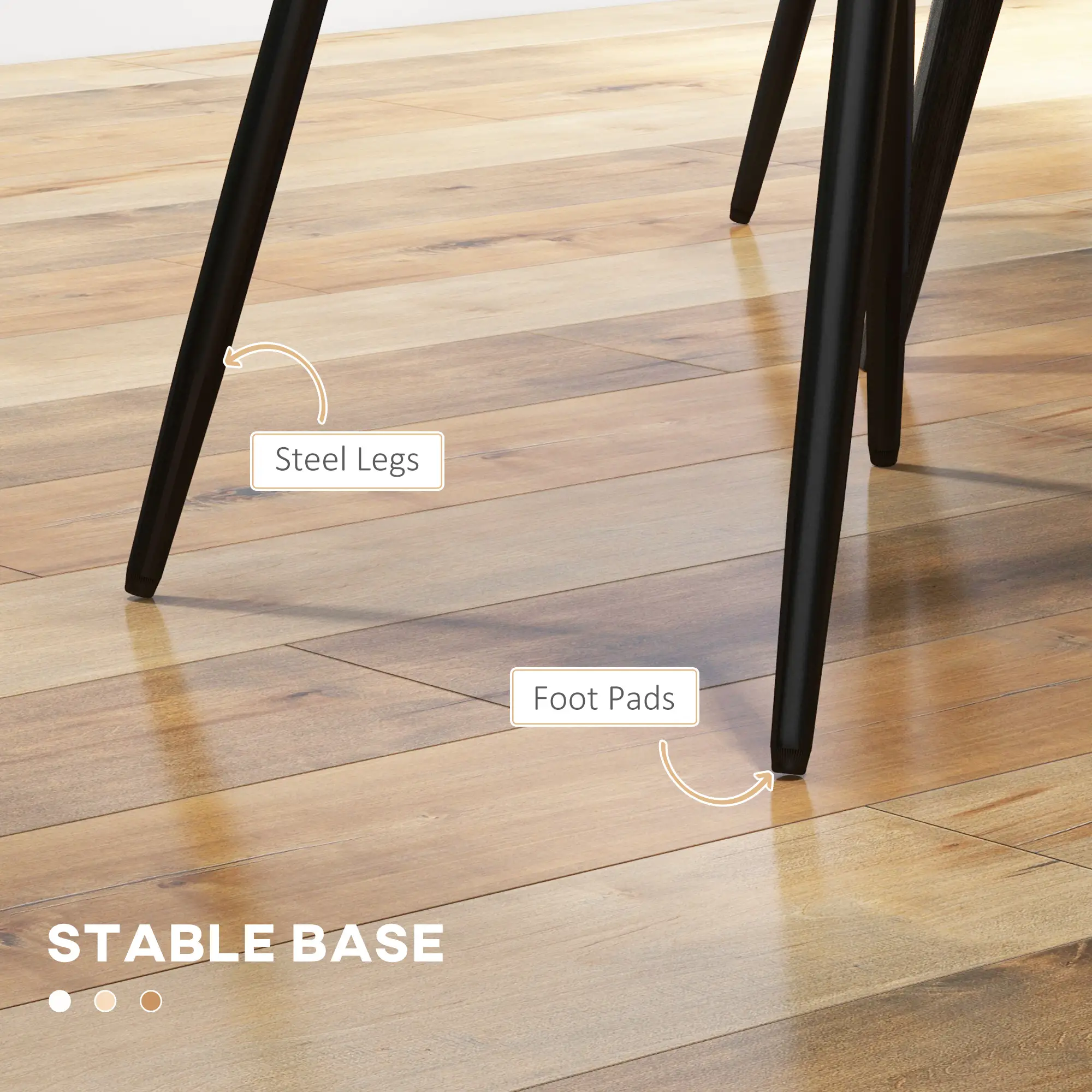 Modern Dining Chairs Set of 4, PU Leather, Metal Legs, Grey - Image 6