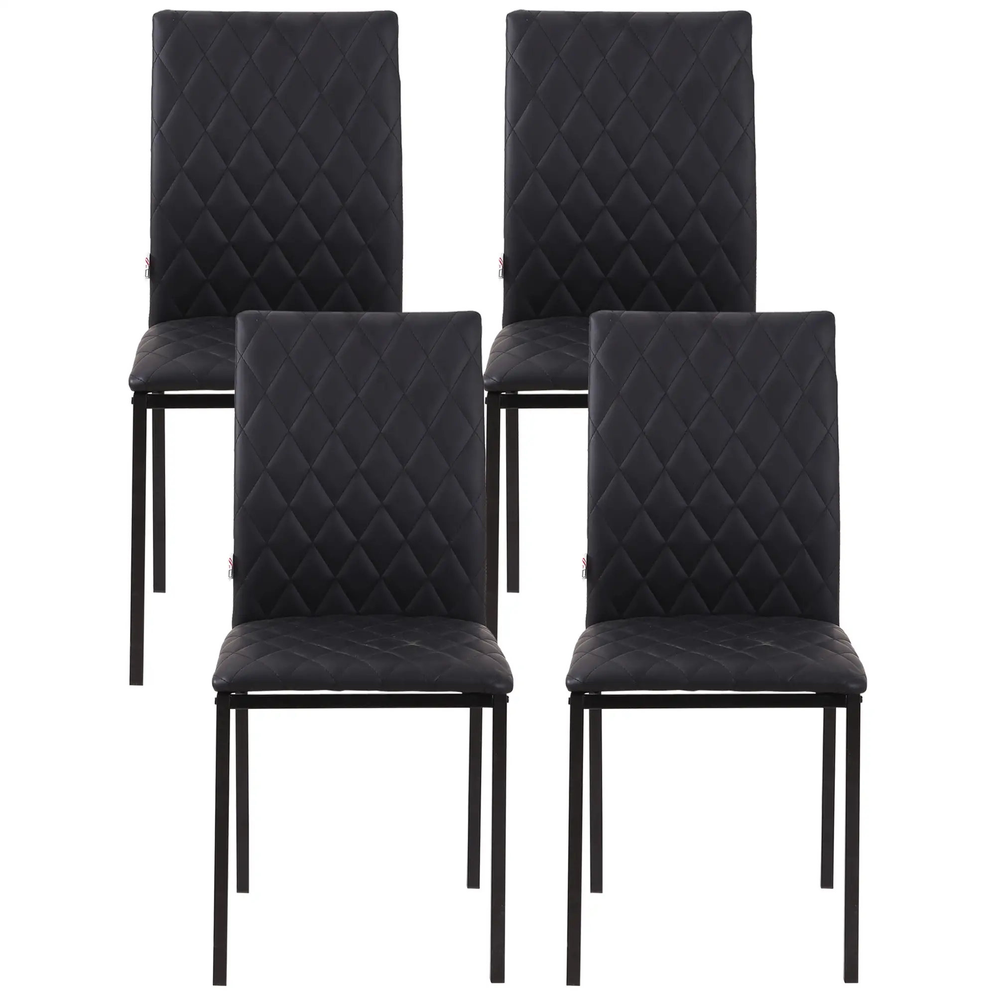 Modern Dining Chairs Set of 4, Upholstered Faux Leather, Black - Image 12