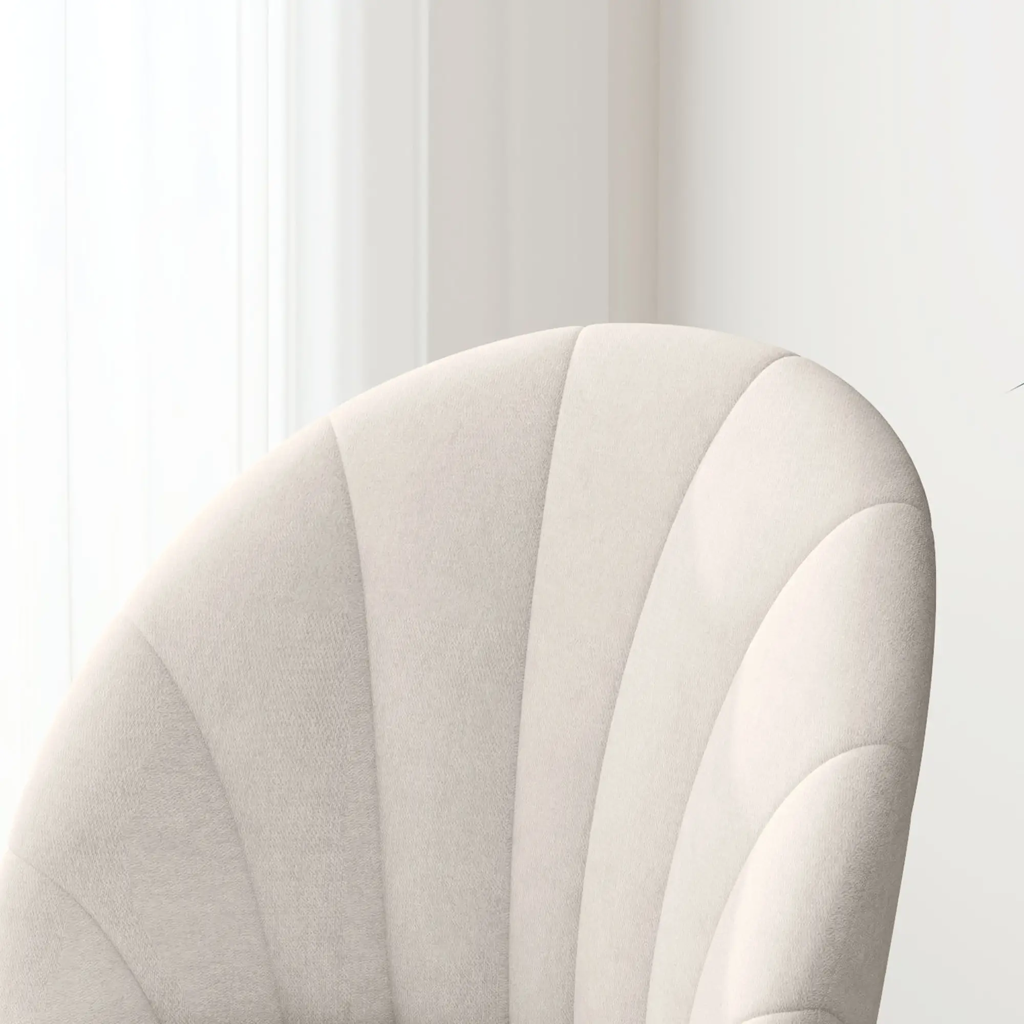 Modern Dining Chairs Set of 4, Upholstered, Metal Legs, Cream White - Image 10