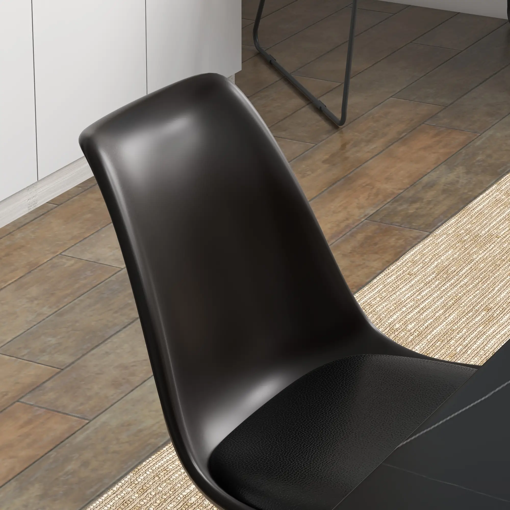 Modern Dining Table Chairs Set of 4, Rubber Wood Kitchen Table Chairs with PU Leather Cushion for Living Room, Bedroom - Image 9