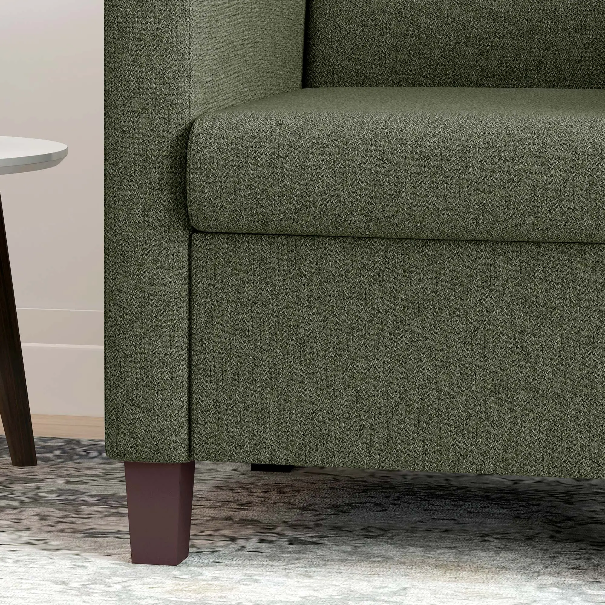 Modern Fabric Accent Chair, Seat Cushion, Non-Slip Pads, Dark Green - Image 10