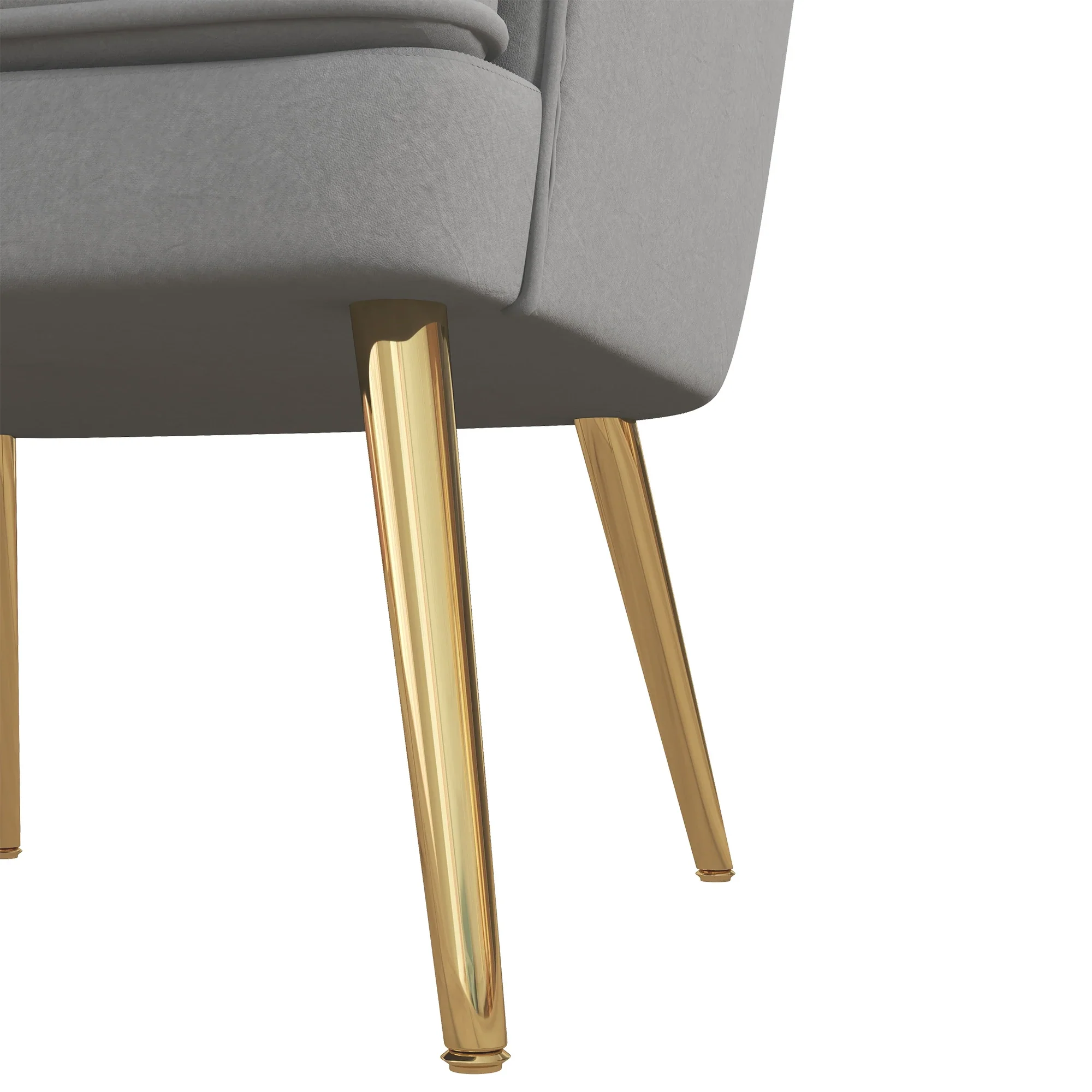 Modern Fabric Armchair, Gold Metal Legs, Living Room, Bedroom, Grey - Image 10