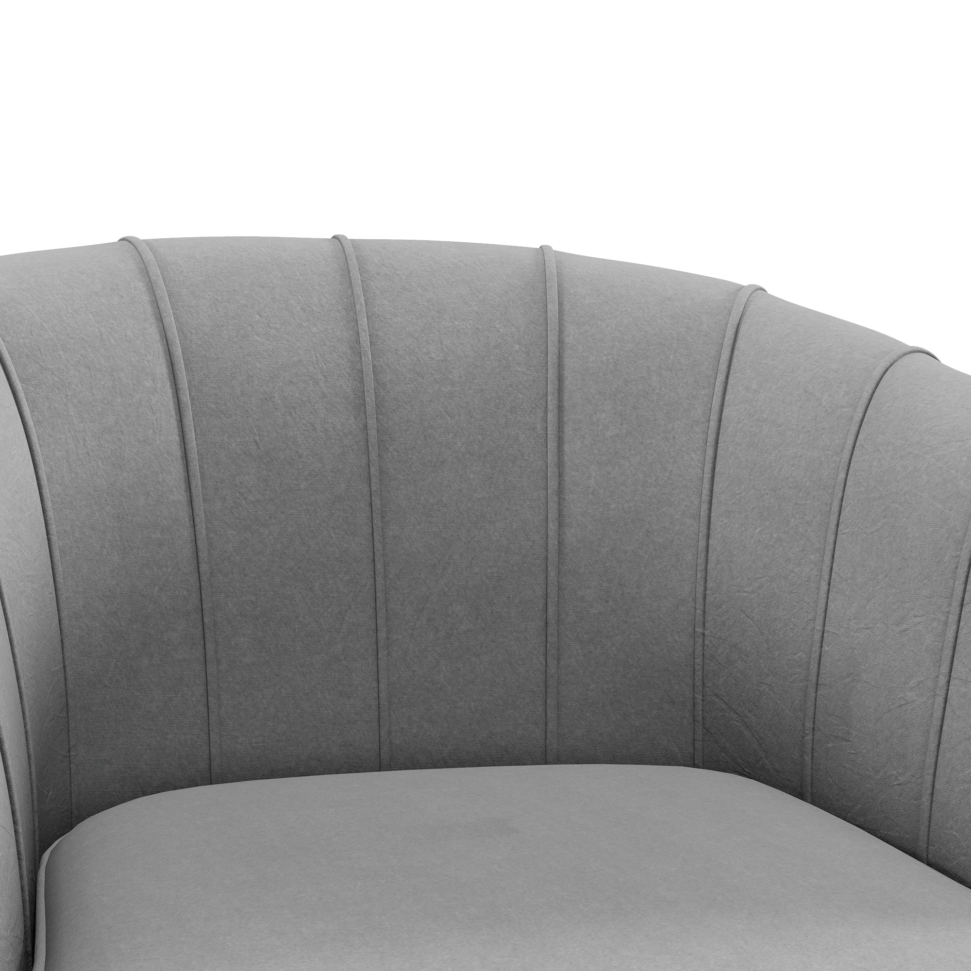 Modern Fabric Armchair, Gold Metal Legs, Living Room, Bedroom, Grey - Image 6