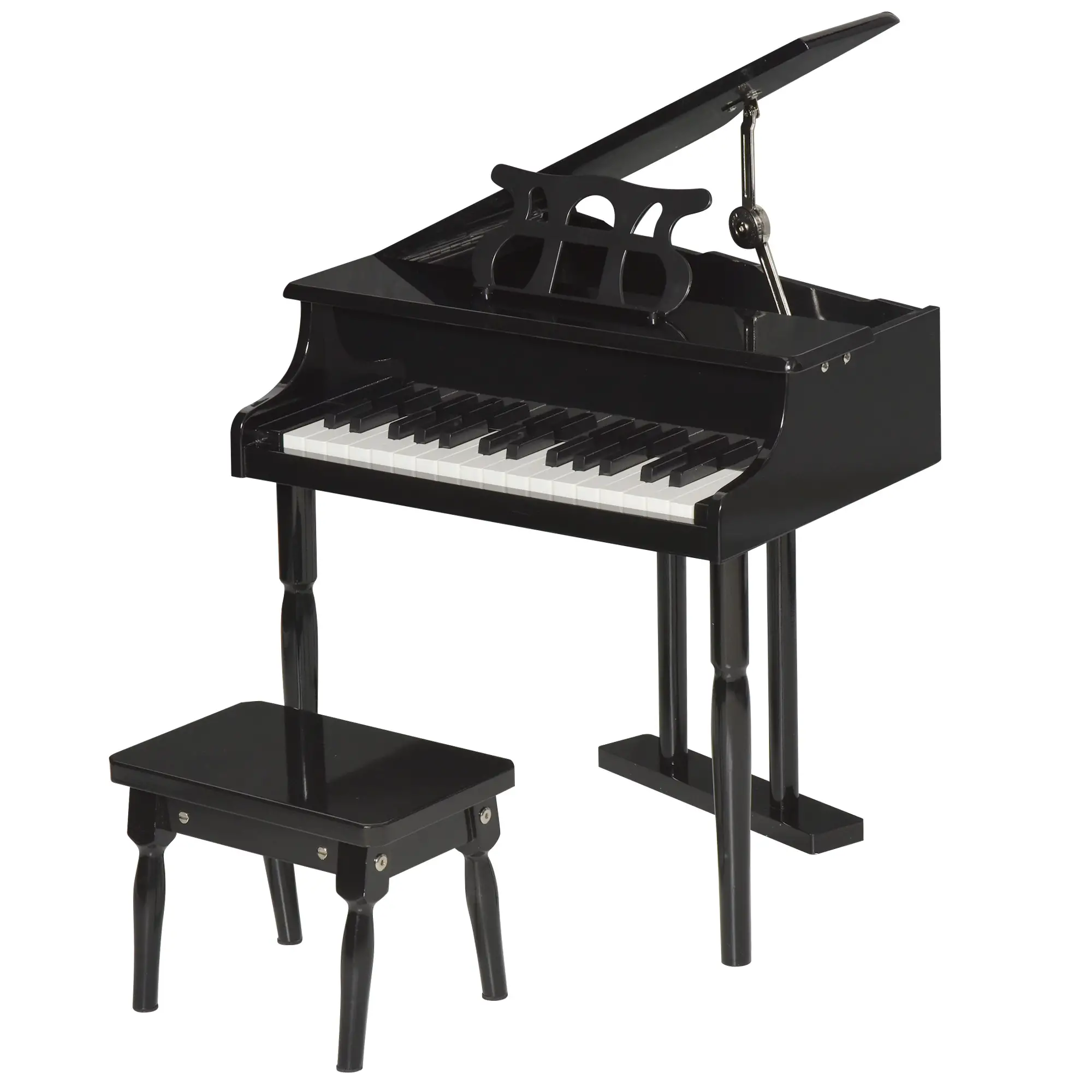 Modern Kids Piano, 30 Keys, Set of 2, Mini Toy, Grand Piano with Stand, Black - Image 11