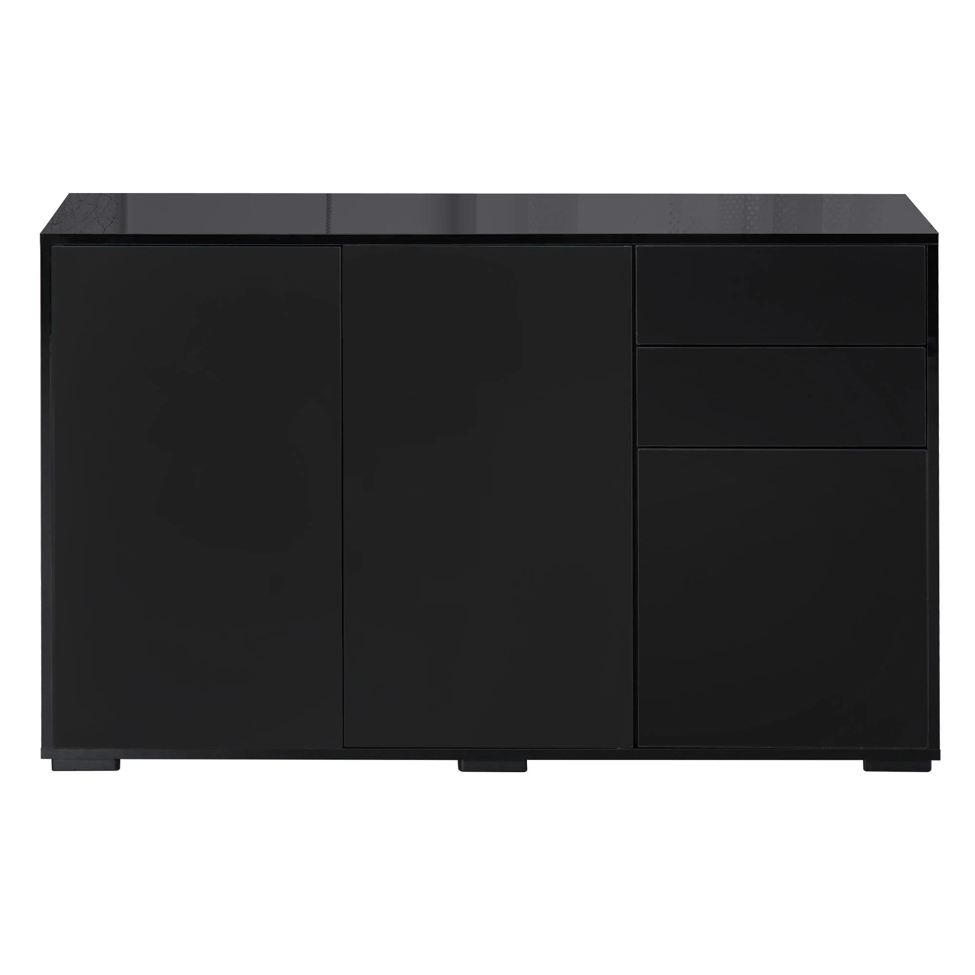 Modern Kitchen Sideboard, Coffee Bar with 2 Drawers, Black - Image 14