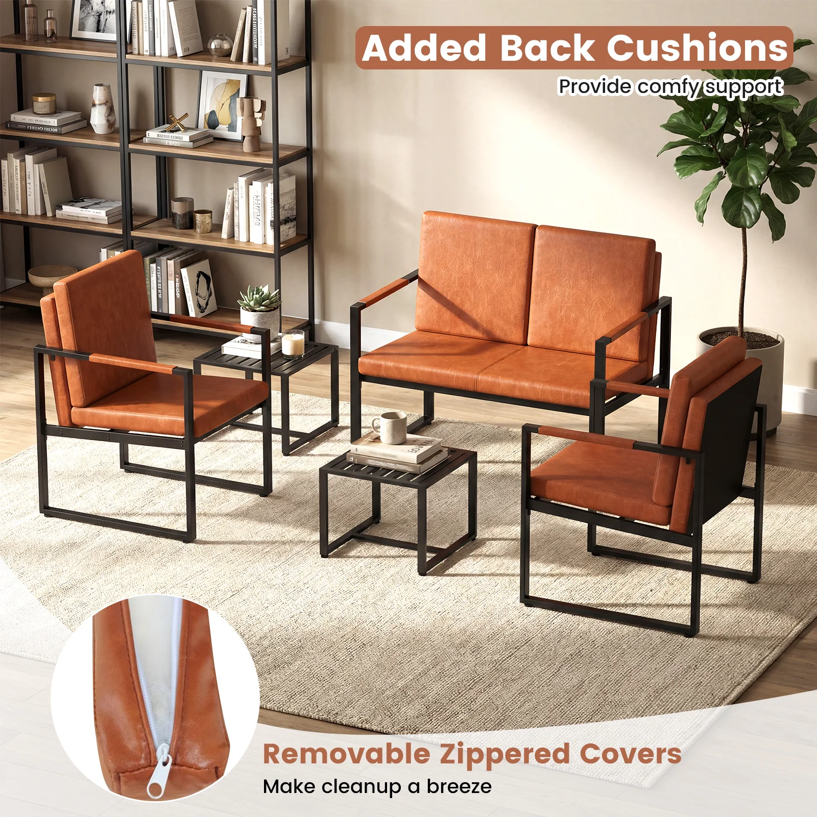 Modern Loveseat Sofa, 2 Seater Small Couch - Image 7
