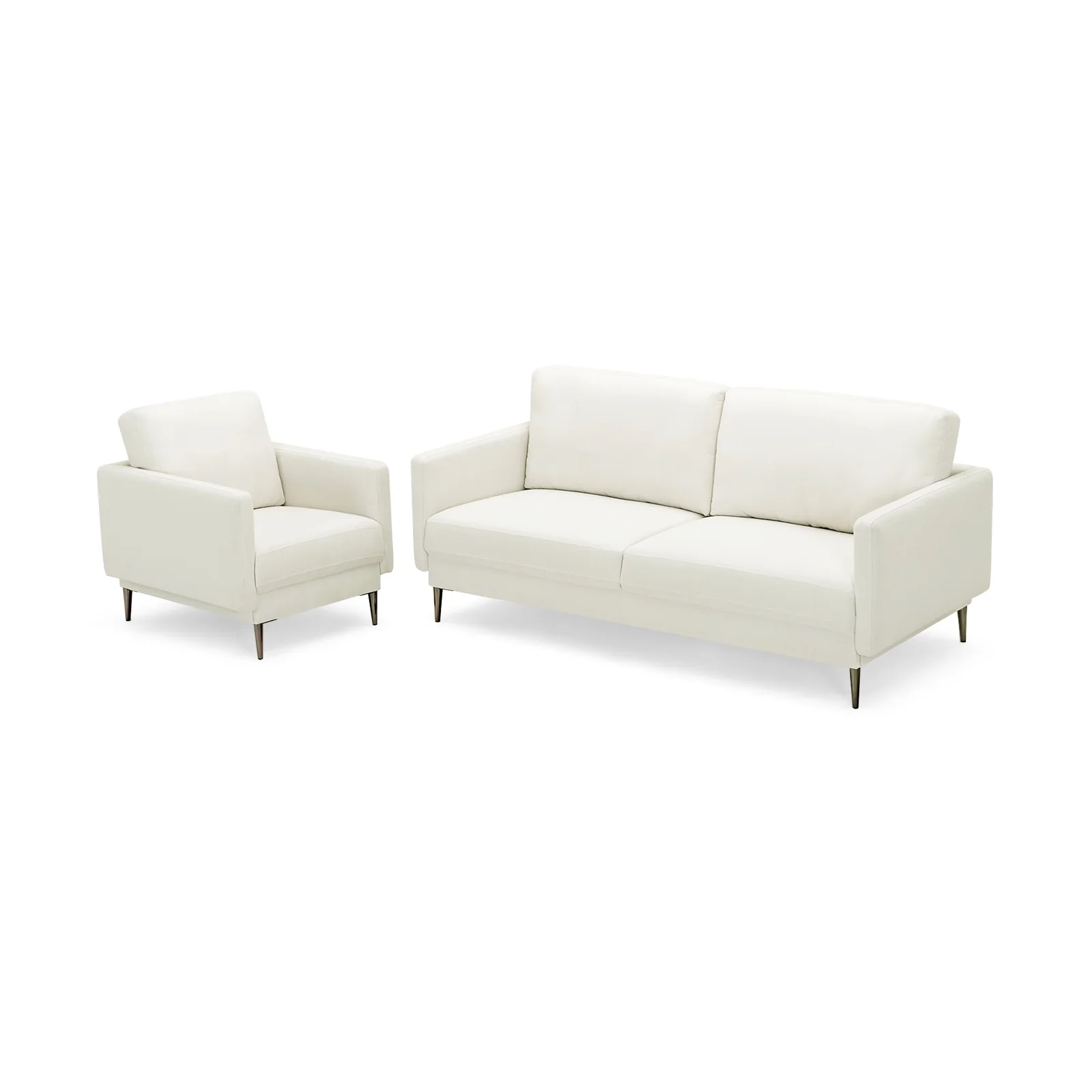 Modern Loveseat, White - Image 5